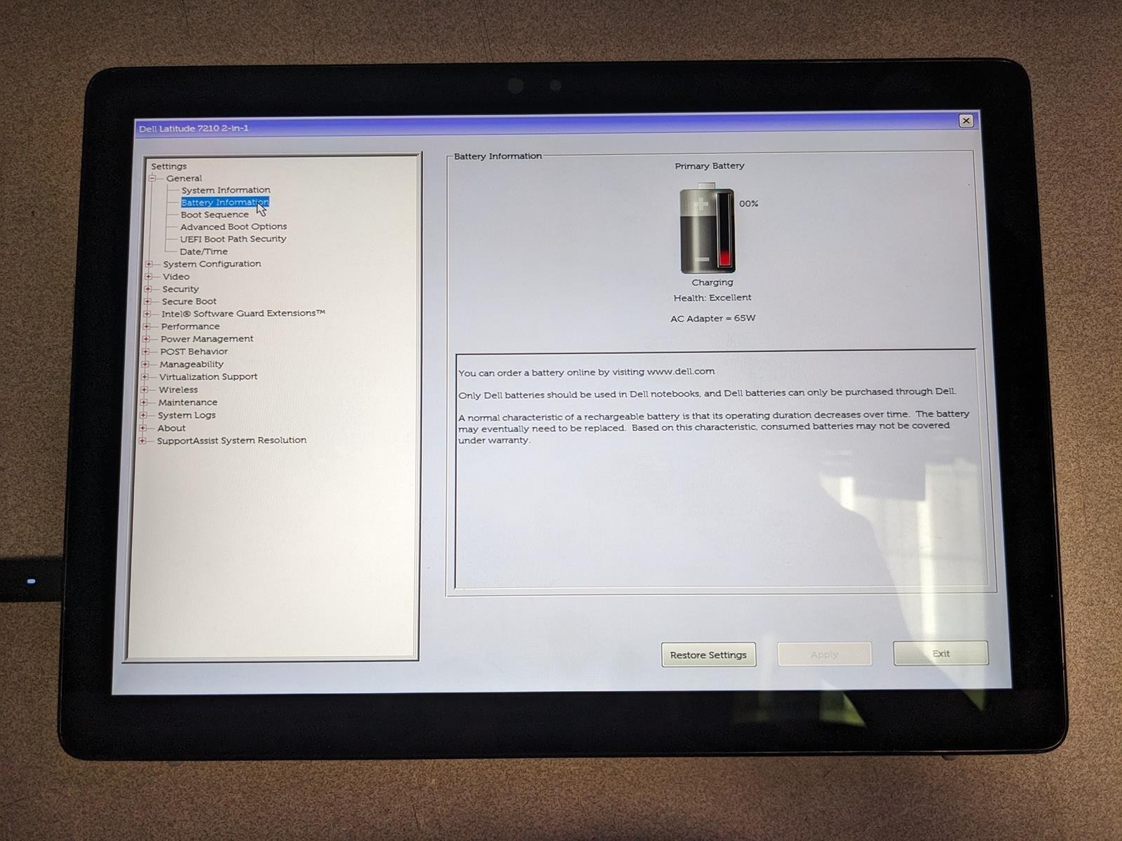 DELL LATITUDE 7210 2-IN-1 i5-10310U @ 1.70GHz, 8GB RAM, NO HDD/OS