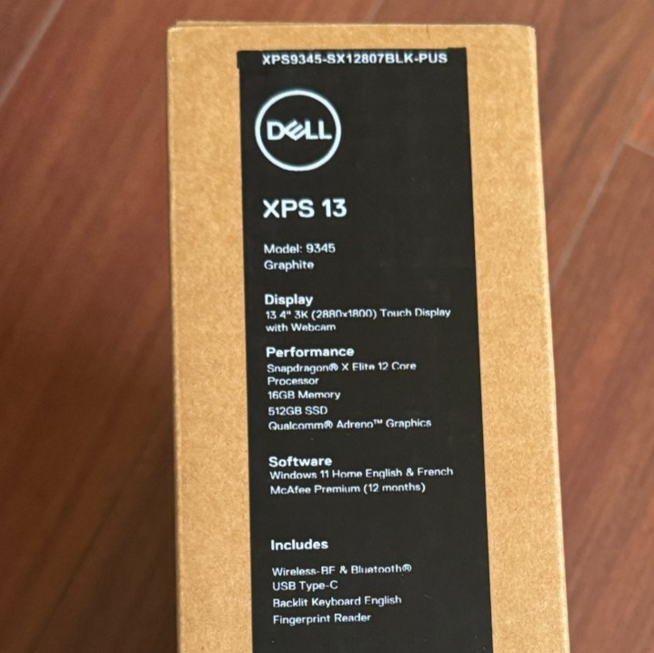 Dell XPS 13 9345 13.4″ 3K OLED Touch Laptop Snapdragon X Elite 16GB 512GB Wty