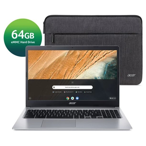Acer Chromebook 315, 15.6″ HD, Intel Celeron N4000, 4GB LPDDR4, Pure Silver.