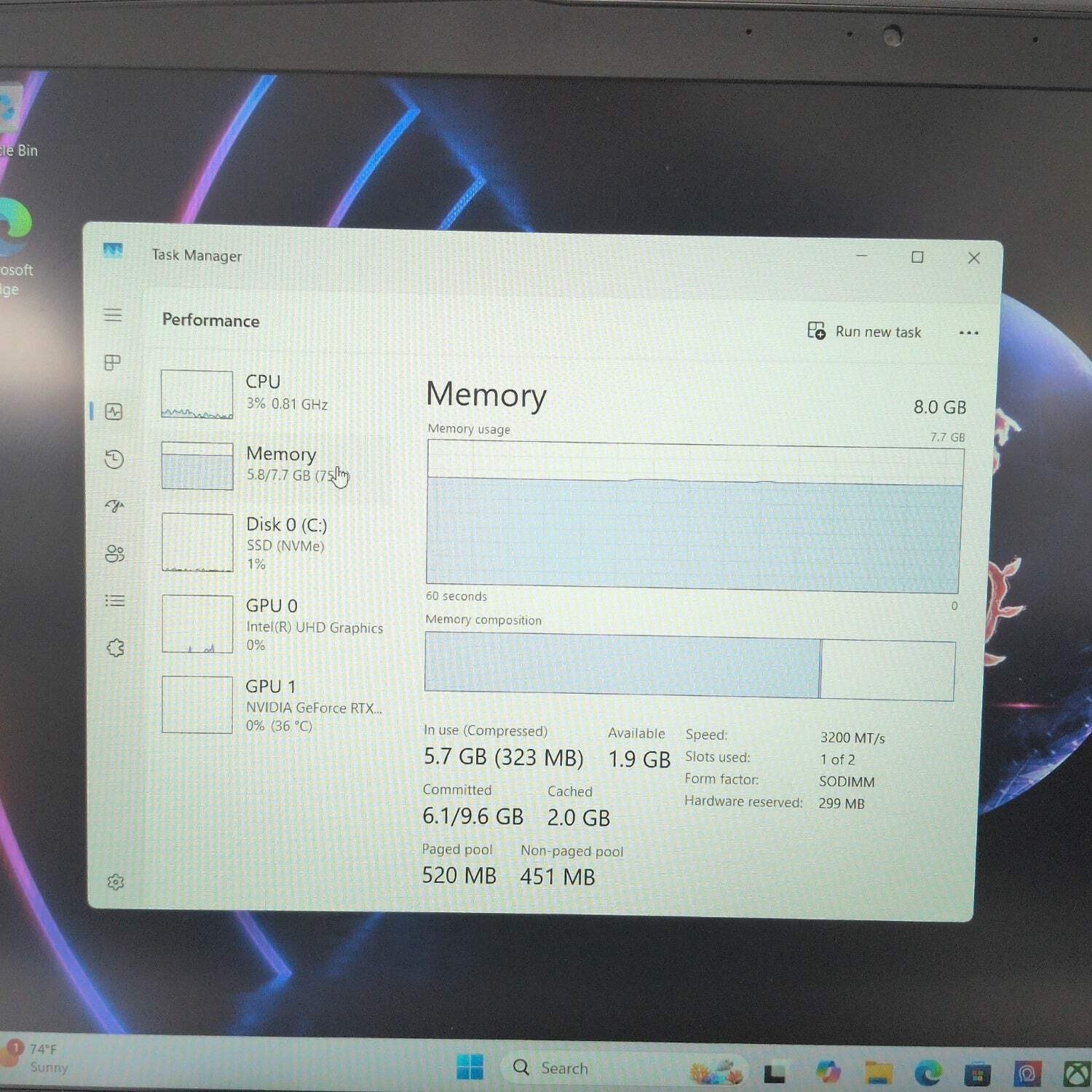 MSI Thin GF63 12UCX 15.6″ i5-12450H 2.0GHz 8GB RAM 1TB SSD GeForce RTX 2050