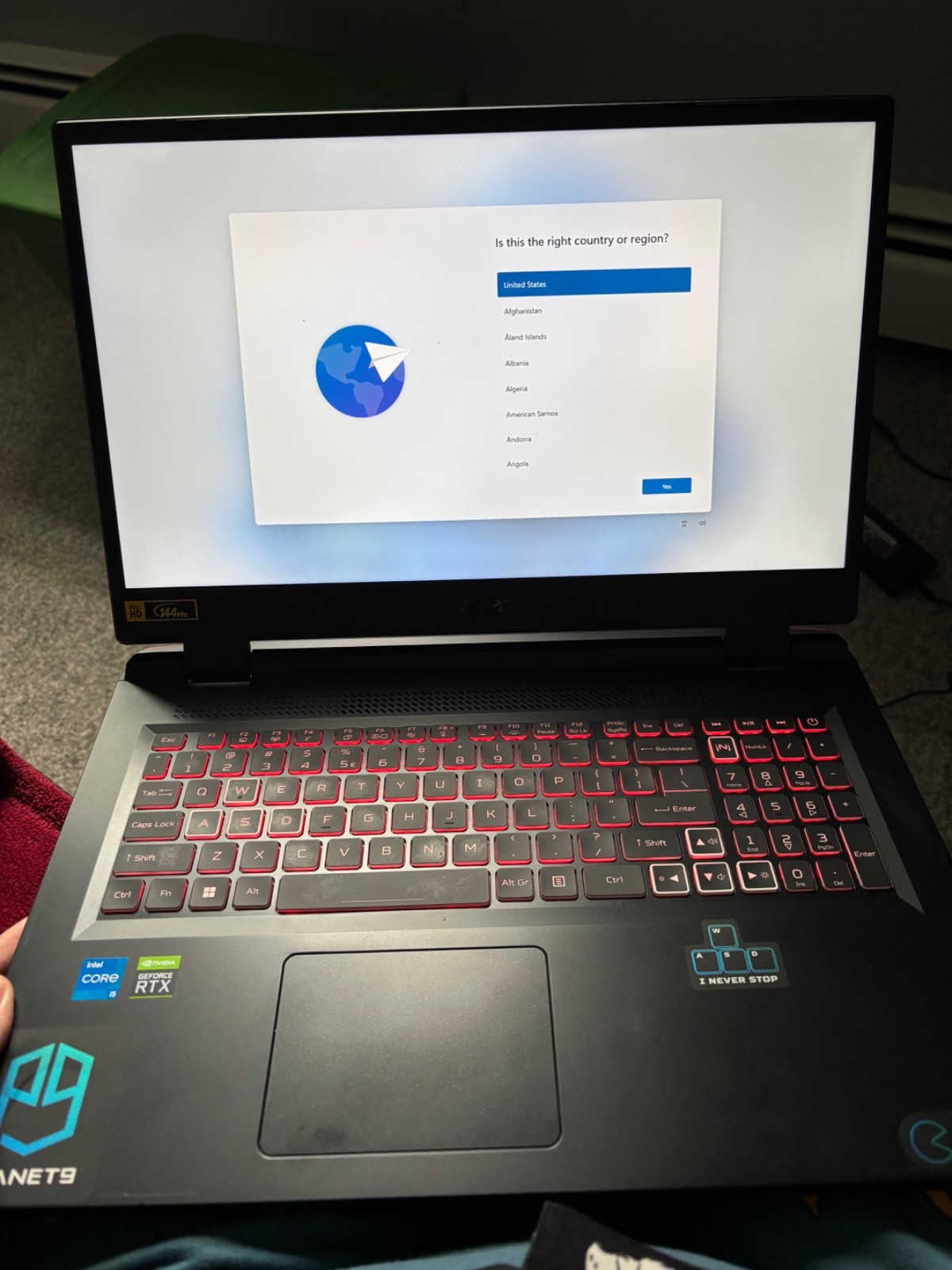 Acer Nitro 5 Gaming laptop (Black 15.6 in screen)
