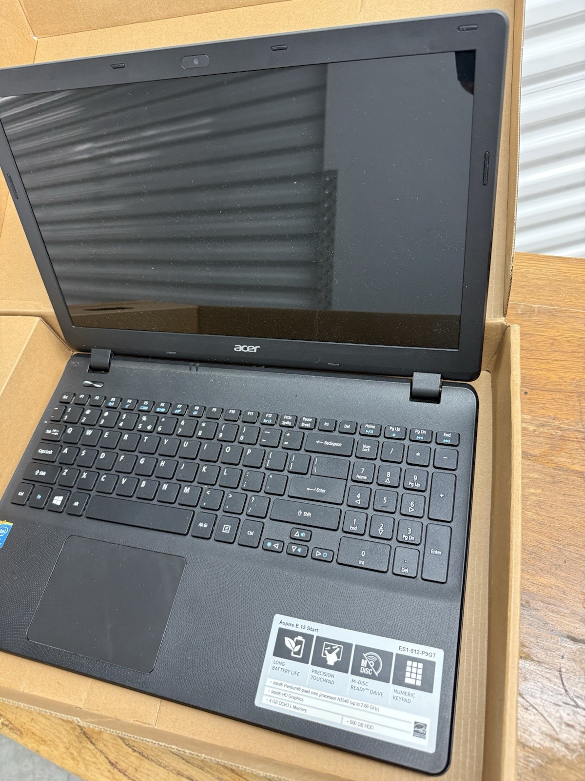 Acer Aspire5 Laptop 15 Start ES 1-512-P9GT. S/N NXMRWAA010448107606600