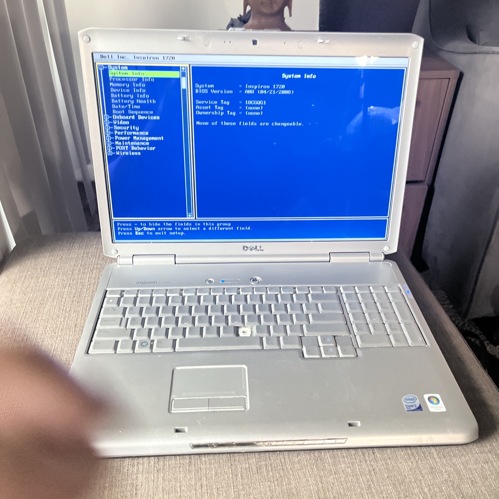 Dell Inspiron 1720 PP22X Intel Core 2 Duo 750MHz 1GB 17″ WXGA+ 1440×900 AS iS
