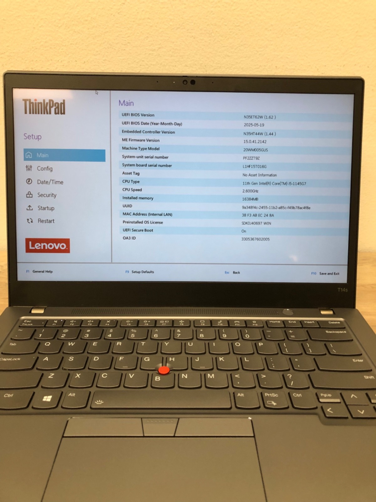 Lenovo ThinkPad T14s Gen 2 Intel Core i55-1145G7 |20WM005GUS-Touch |