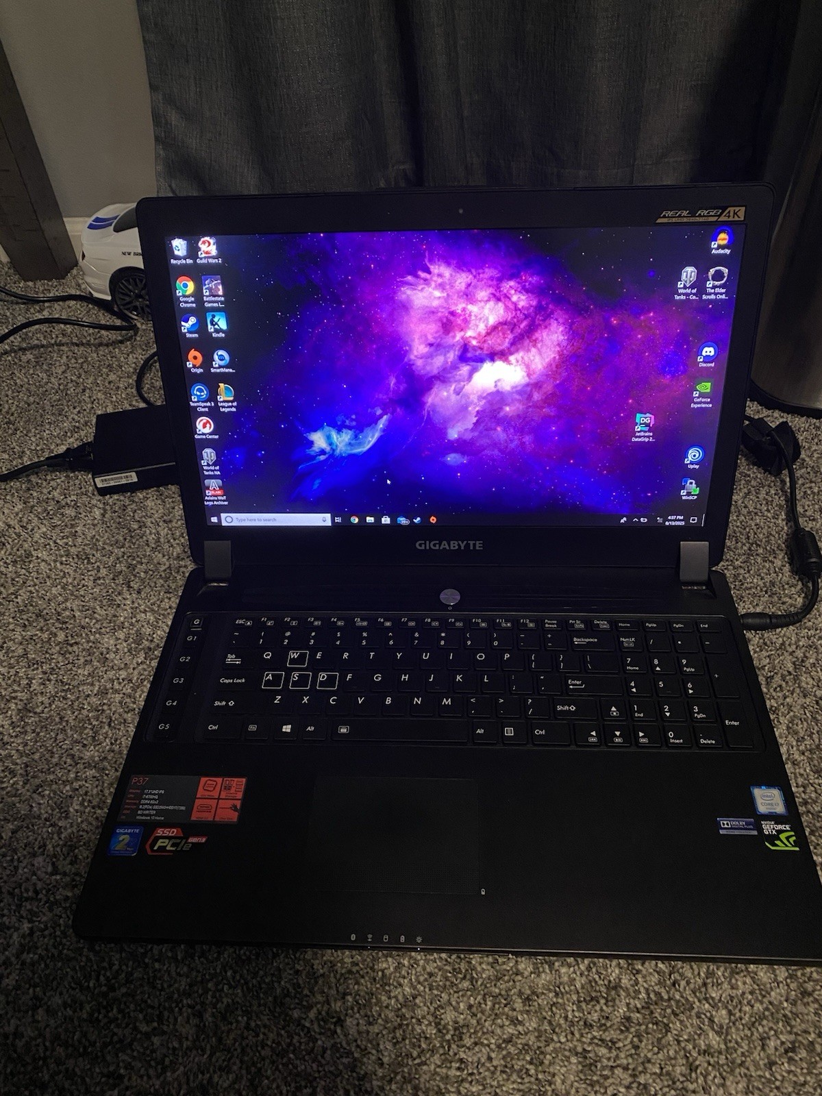 Gigabyte P37W GTX970M Gaming Laptop (Working, Needs New battery, No SSD/HD)