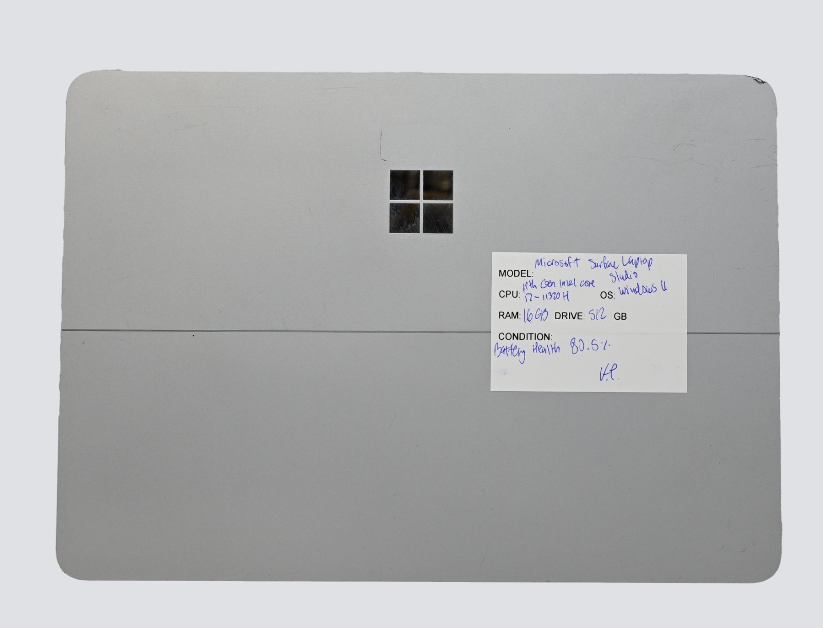 Microsoft Surface Laptop Studio i7-11370H 3.3GHz 16GB RAM 512GB SSD BH: 80.5%