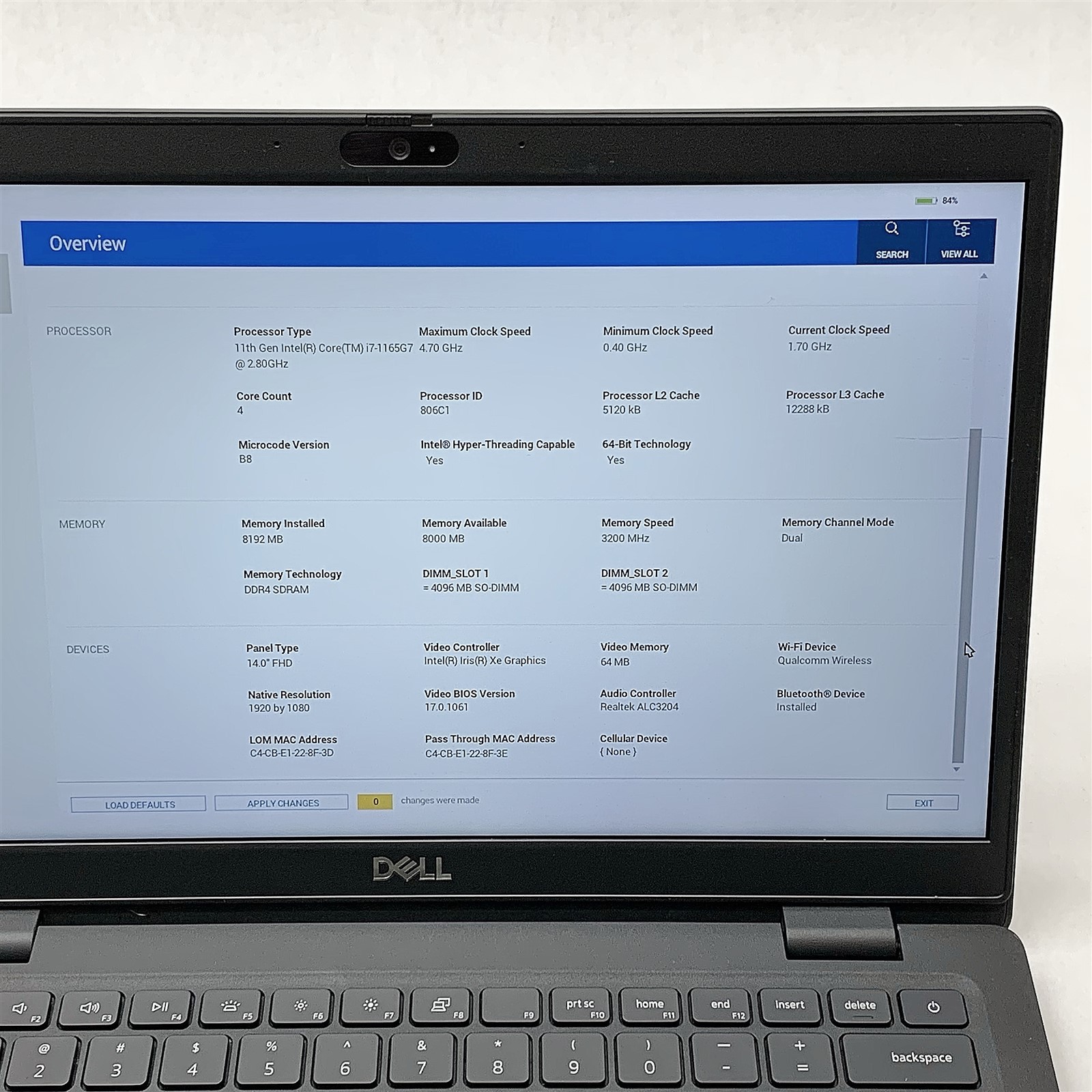 Dell Latitude 3420 Laptop i7 1165G7 2.80GHZ 14″ FHD 8GB 256GB NVMe Windows 11
