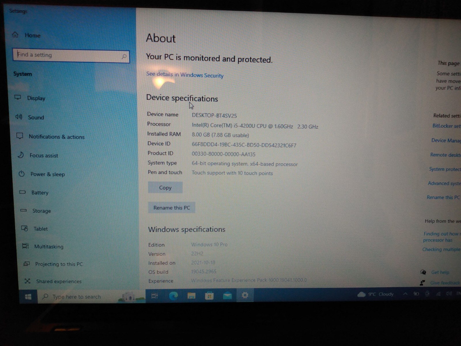 Dell Inspiron 15R-5537 i5 8GB 480GB SSD 15in Touchscreen W10 Notebook
