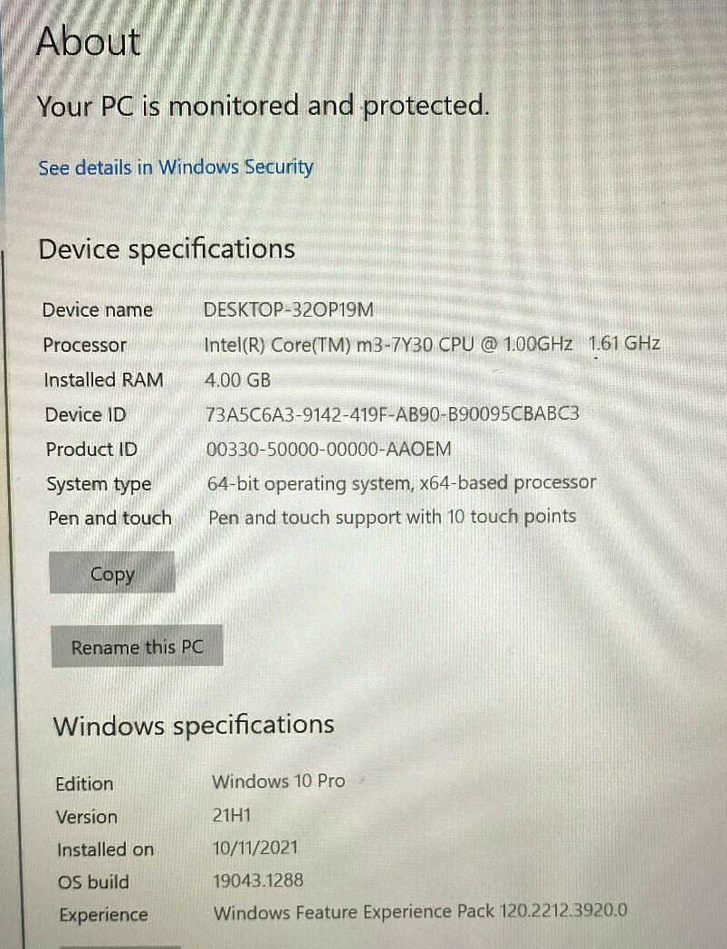 Microsoft Surface 1st Gen, 13.5″, Windows 10, Core M3-7Y30, 4GB RAM, 128GB SSD