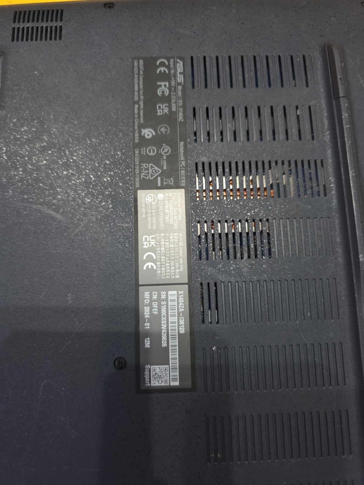 ASUS Vivobook 14 X1404Z Laptop (X1404ZA-I38128) – AS IS / F P Repair – No Charge