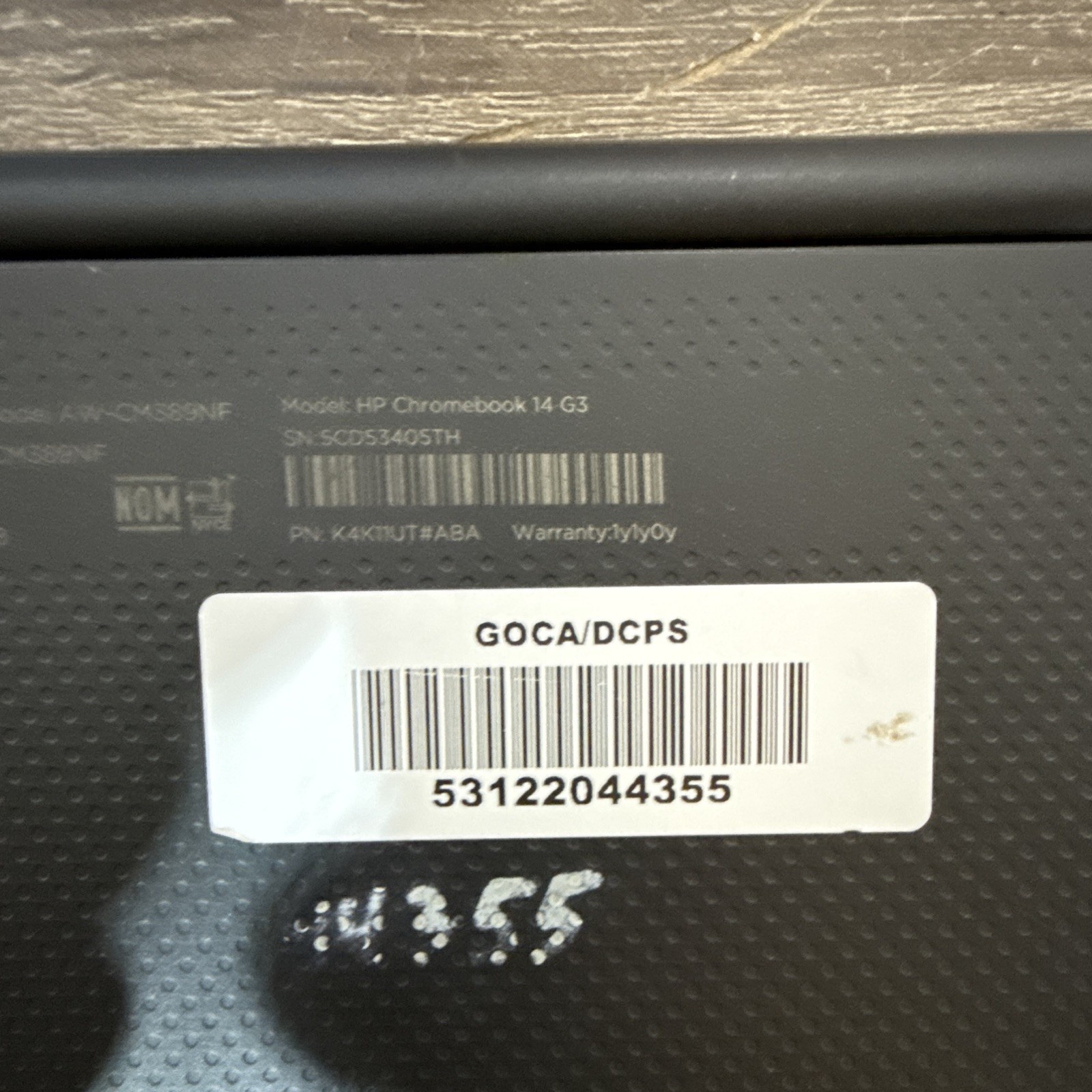 HP Chromebook 14 G3 14in Intel Celeron 4GB 16GB eMMC Chrome OS Charger