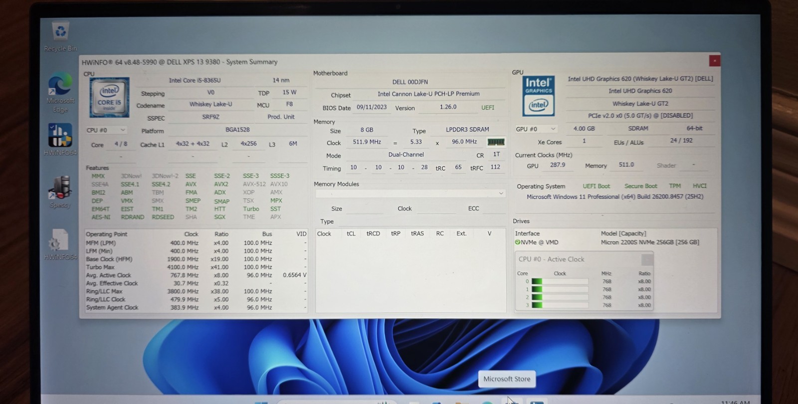 Dell XPS 13 9380 13″ 4K Touch | i5 8365u | 8GB Ram | 256 SSD | Win11Pro