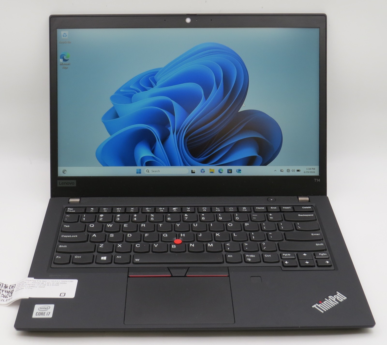 Lenovo ThinkPad T14 G1 i7-10510U 16GB DDR4 512GB m2 14″ Touch Win11 Pro