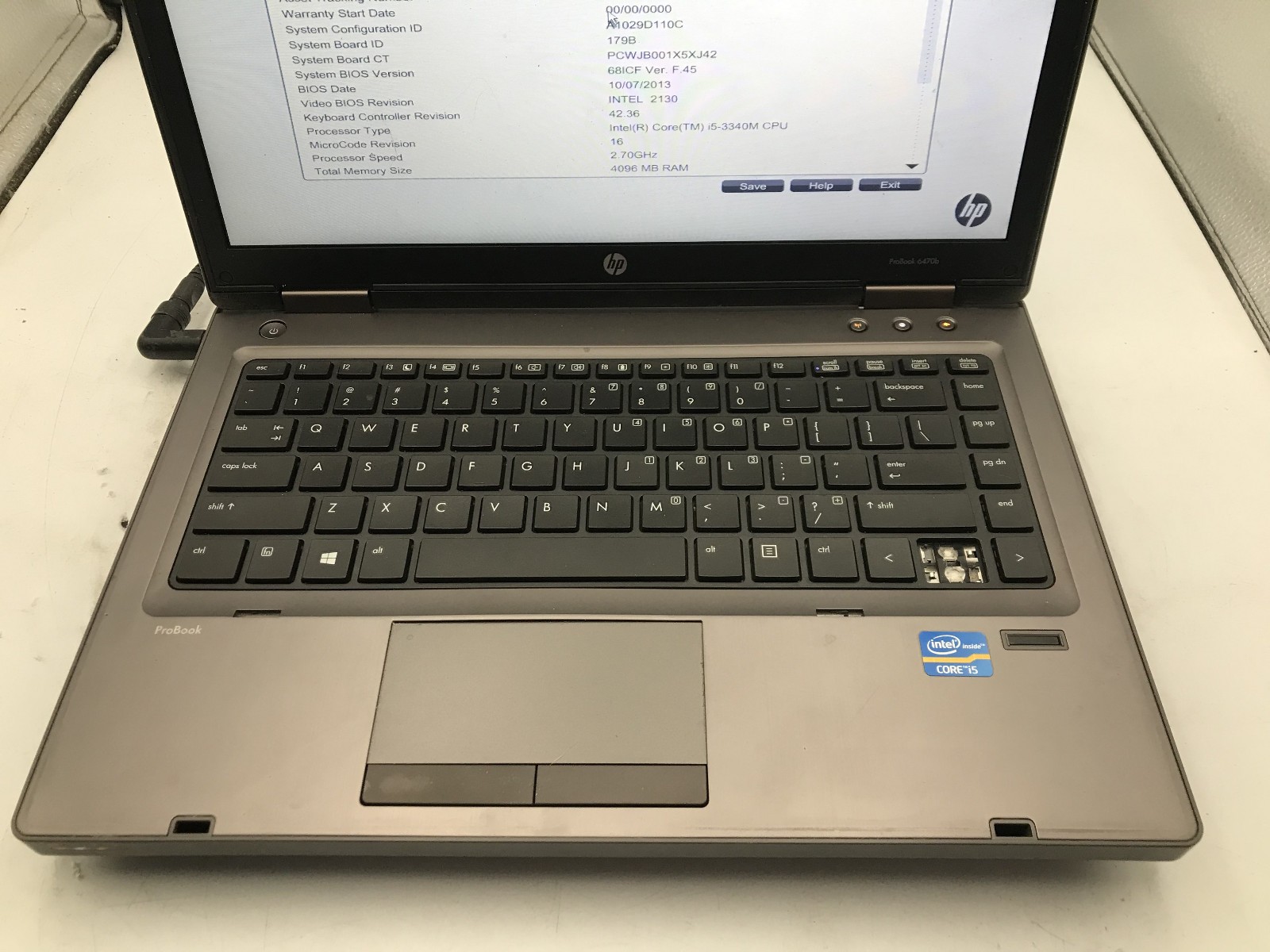 HP PROBOOK 6470B – BOOTS TO BIOS – INTEL I5 3340M – 4GB RAM – READ DESCRIP – BB!