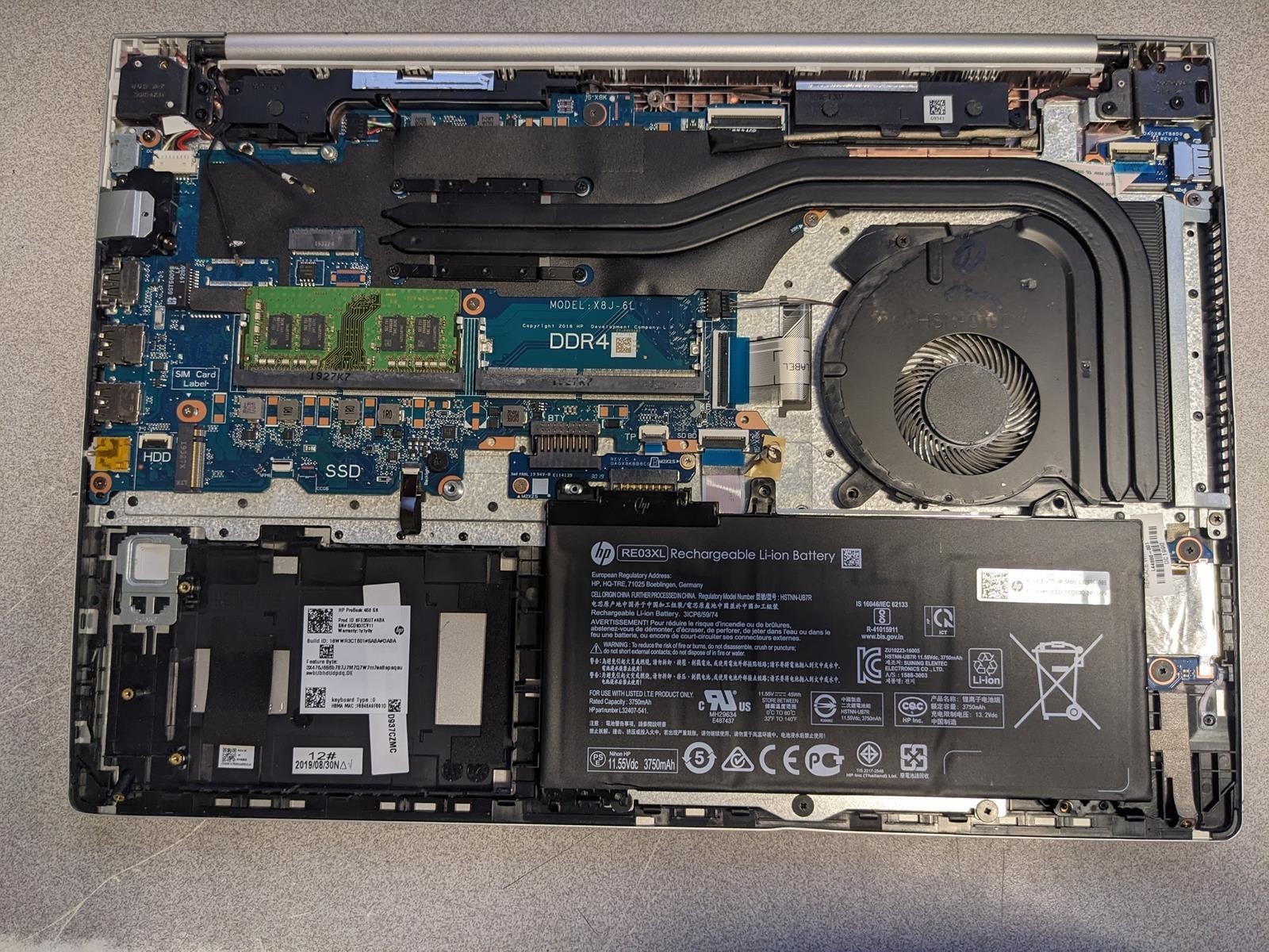 HP PROBOOK 450 G6 i7-8565U @ 1.80GHz, 8GB RAM, NO HDD/OS