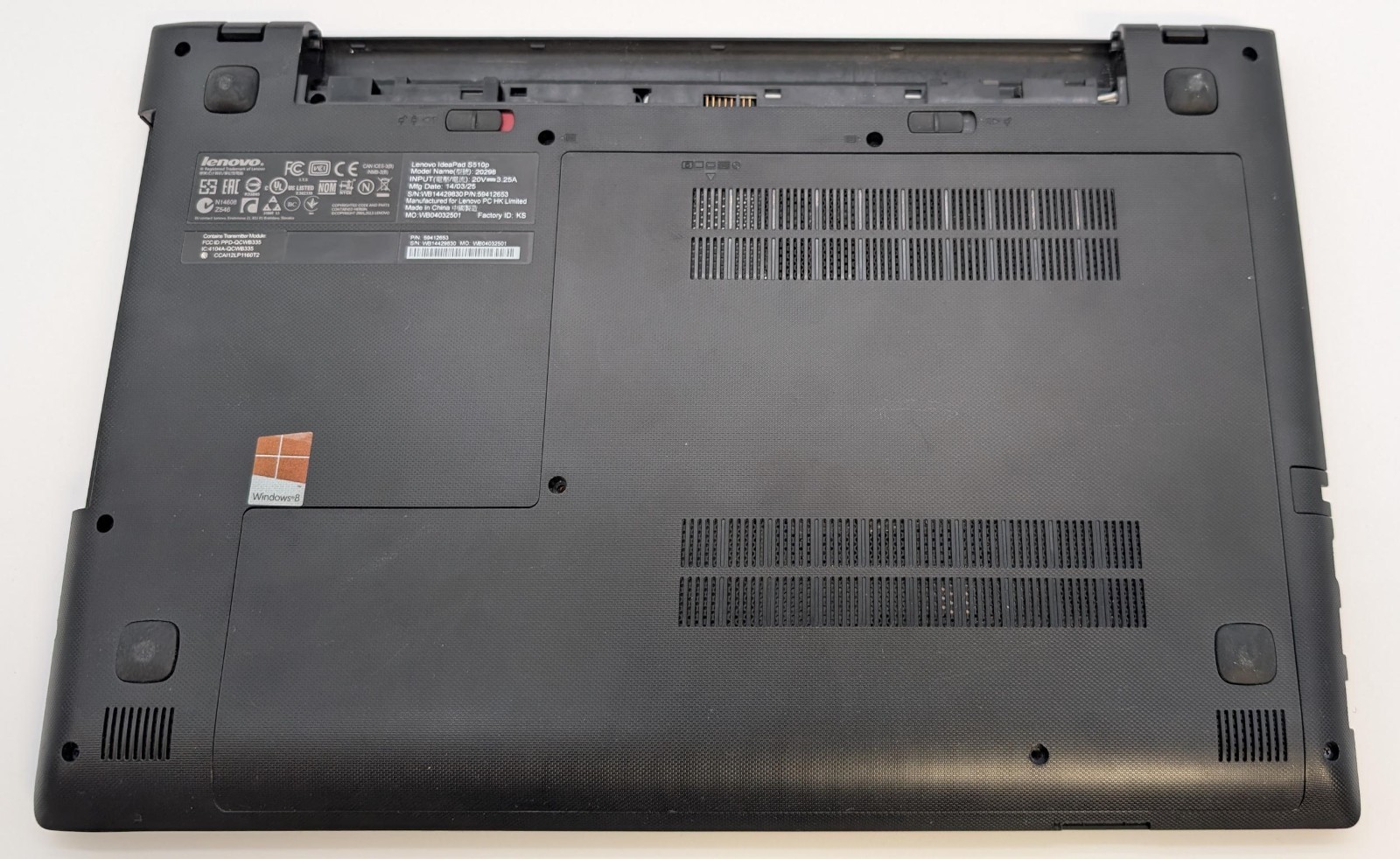 Lenovo Ideapad s510p (non-touch) Laptop Intel i5-4200u 6GB RAM NO HD/OS/DVD/AC