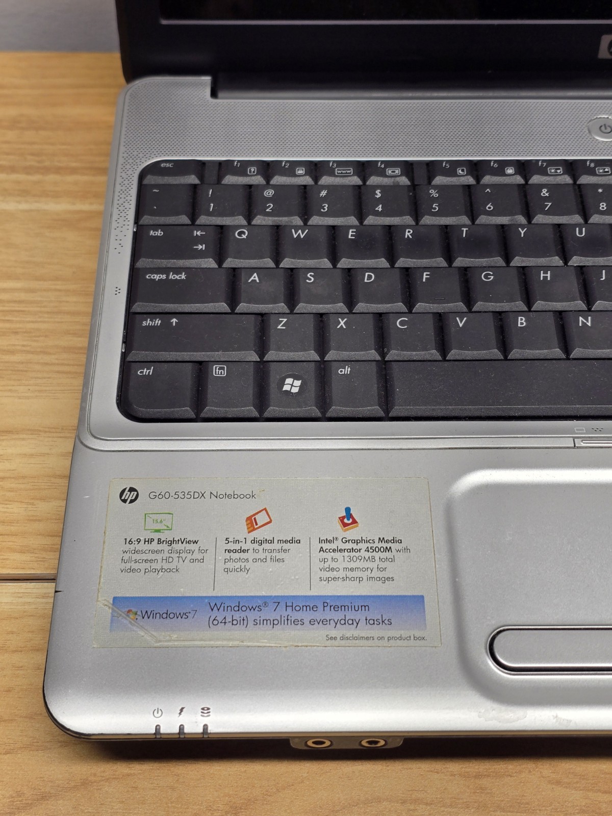 HP G60-535DX Intel Pentium Dual-Core T4300 2.1GHz 3 GB With WIN 7