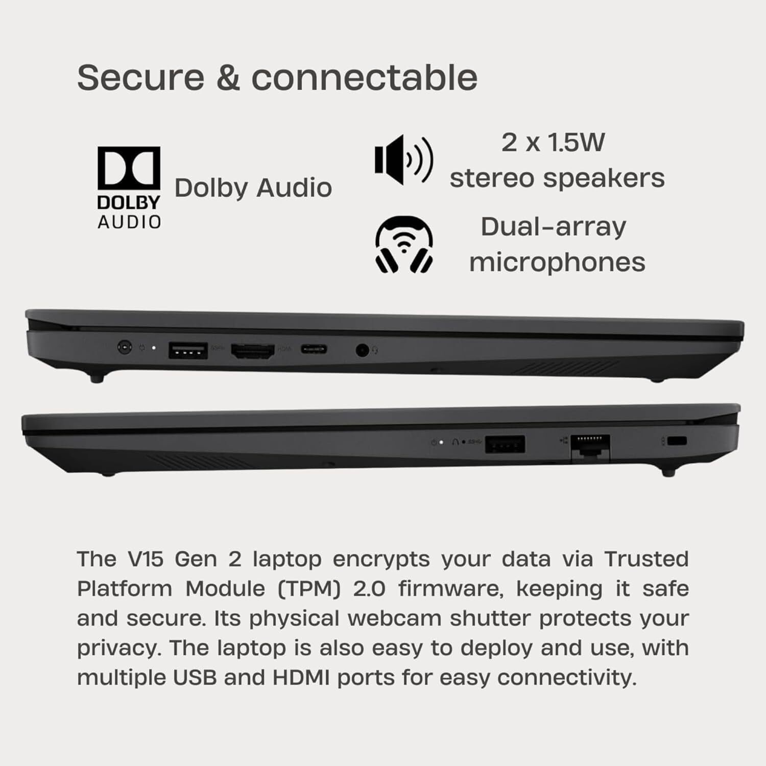 Lenovo V15 G2 Laptop 15.6″ – Intel Celeron N4500, 32GB RAM, 1TB Pcie SSD Win 11