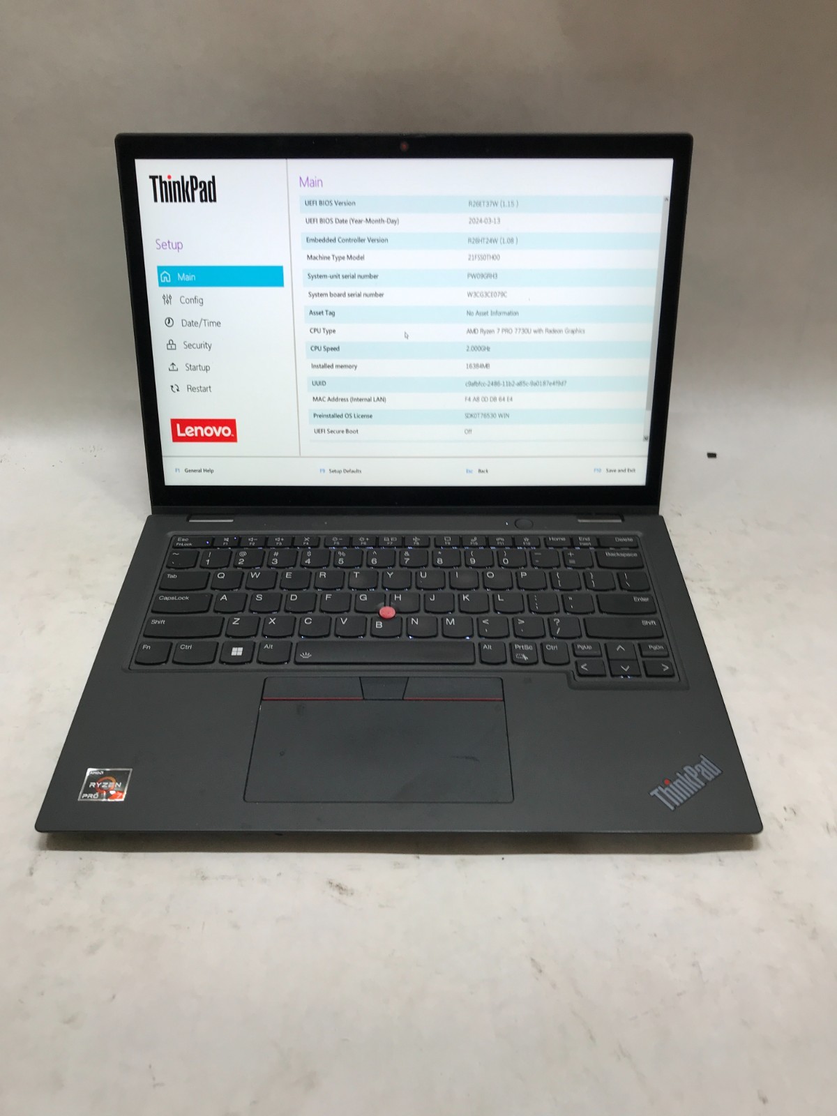 Lenovo ThinkPad L13 Yoga Gen 4 13″ Ryzen 7 PRO 7730U 16GB RAM NO SSD/OS Boots DW