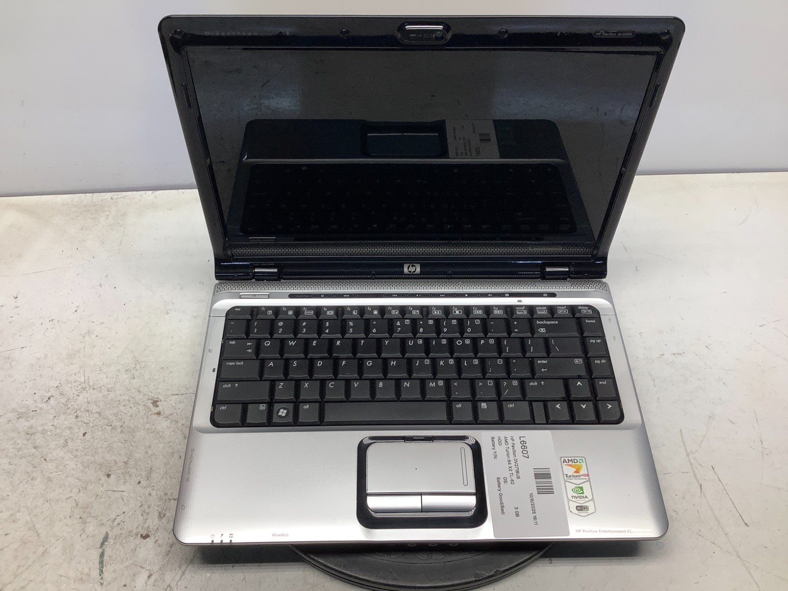 HP Pavilion DV2718US AMD Turion 64 X2 TL-62 2100MHz 3 GB NO HDD