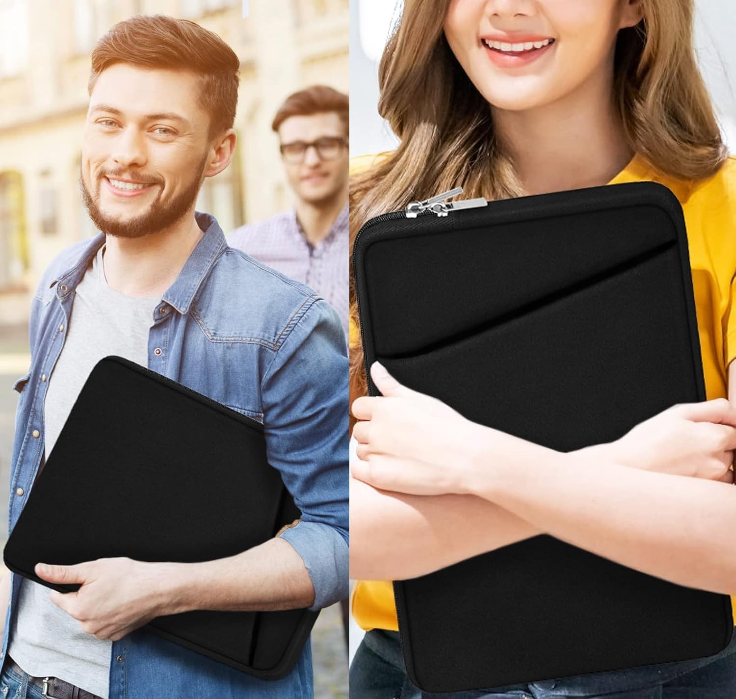 15.6-inch Laptop Briefcase Case for HP Dell Asus – Shockproof Protective Sleeve