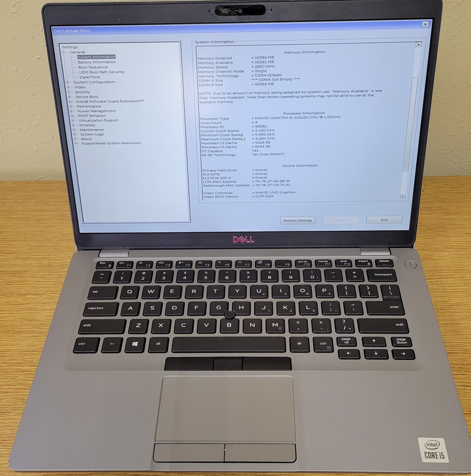 (Lot of 2)Dell Latitude 5410 i5-10210U 1.60GHz 16GB DDR4 No OS/SSD/HDD