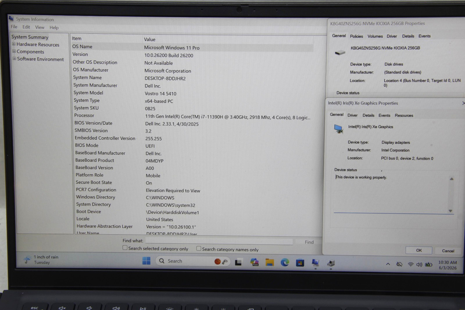 Dell Vostro 14 5410 14″ Laptop i7-11390H 16 GB RAM 256 GB SSD Win 11 w/Charger