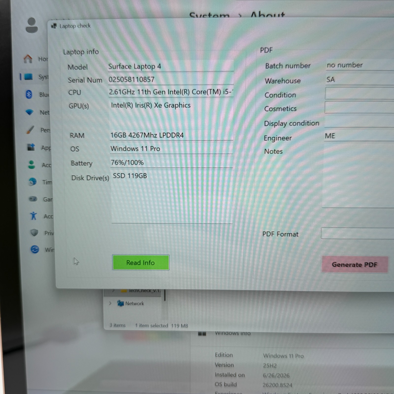 Microsoft Surface Laptop 4 1951 13.5″ i5-1145G7 16GB 256GB SSD Win11 Pro Dent