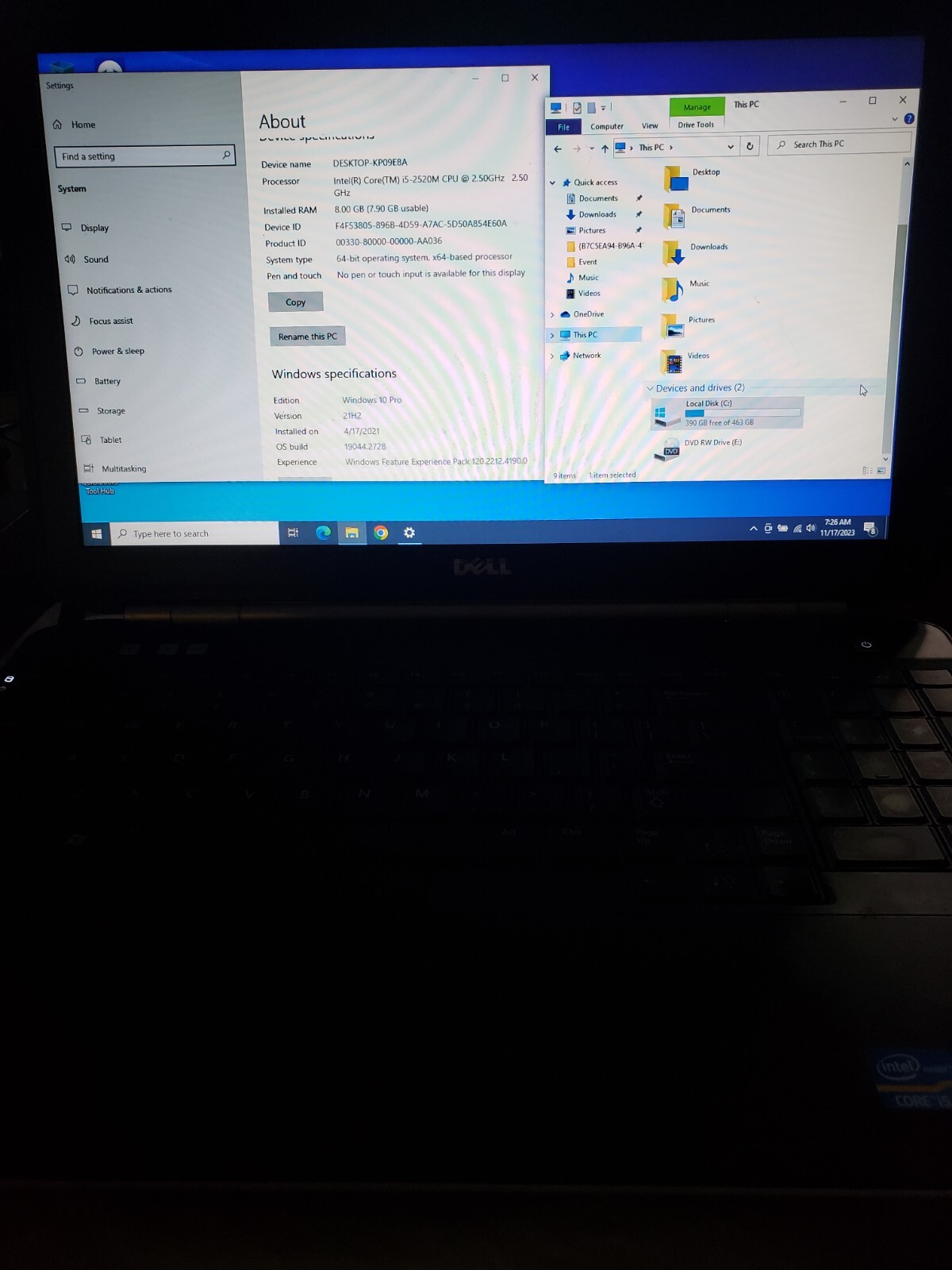 Dell Inspiron 5520 15.6″ Intel Core i5-2520M 8GBRAM 500GBHDD WEBCAM HDMI DVD-RW