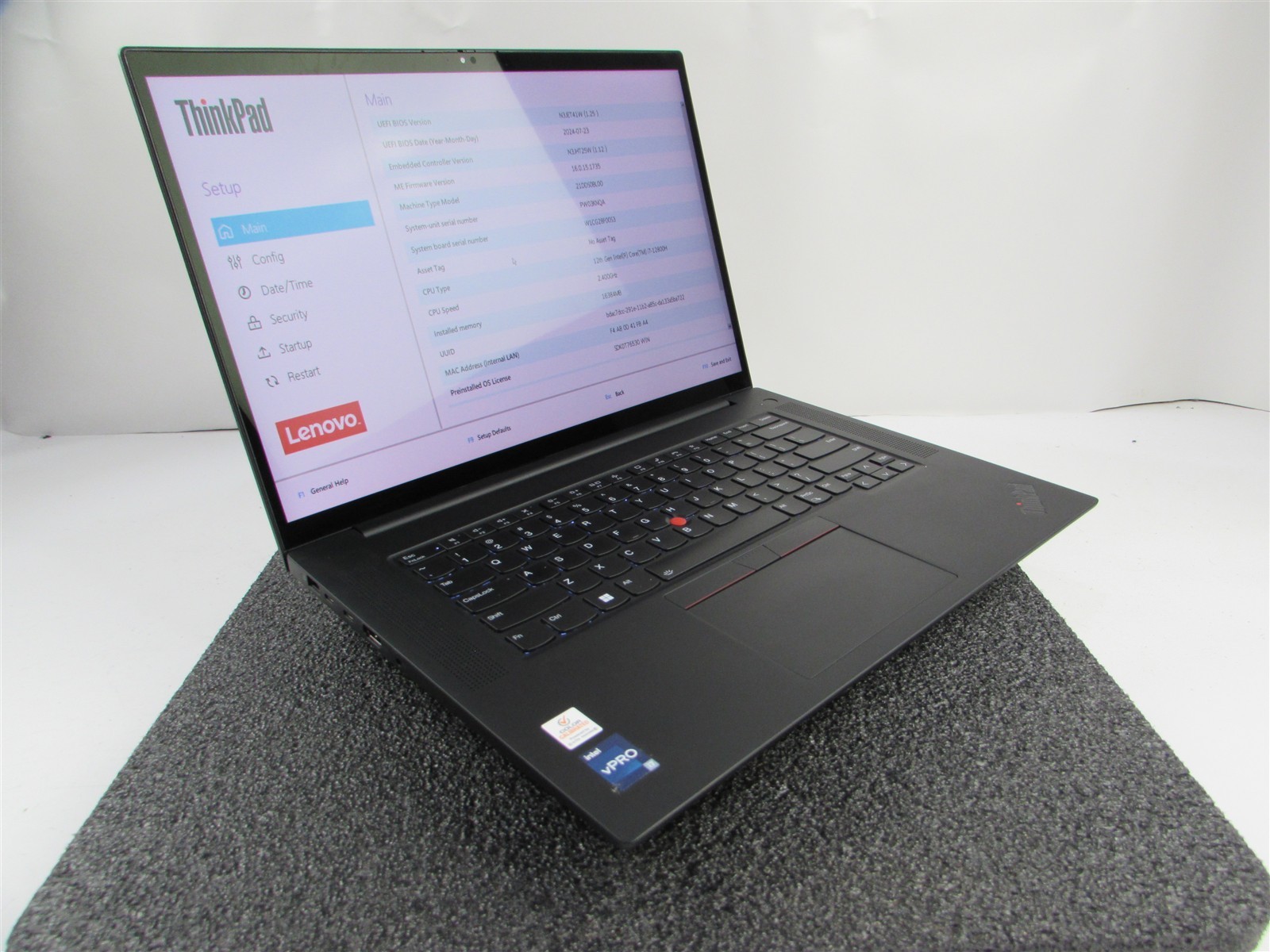 LENOVO THINKPAD P1 (GEN 5) 4K TOUCH I7-12800H 512GB 16GB RAM RTX A1000 WIN 11