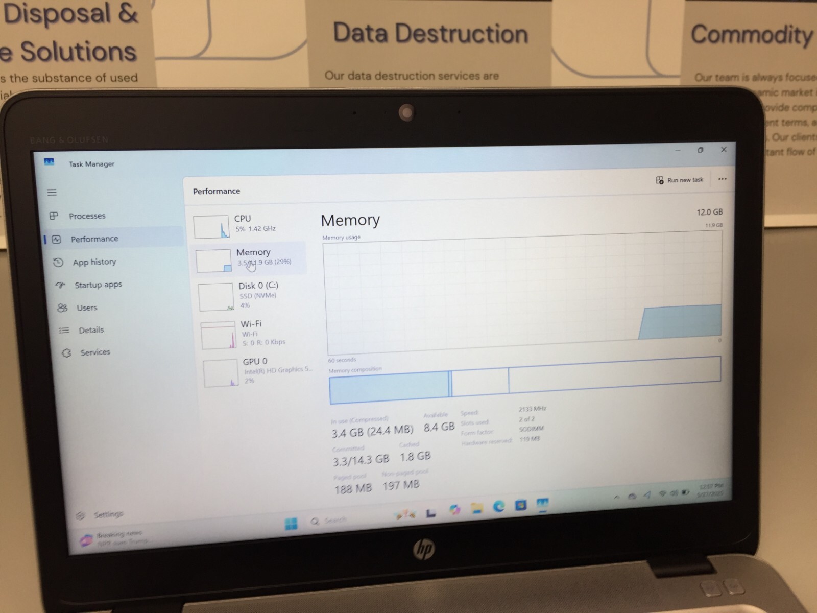HP EliteBook 840 G3 14″ Core i5 6th gen 2.40GHz 12GB RAM 256GB SSD