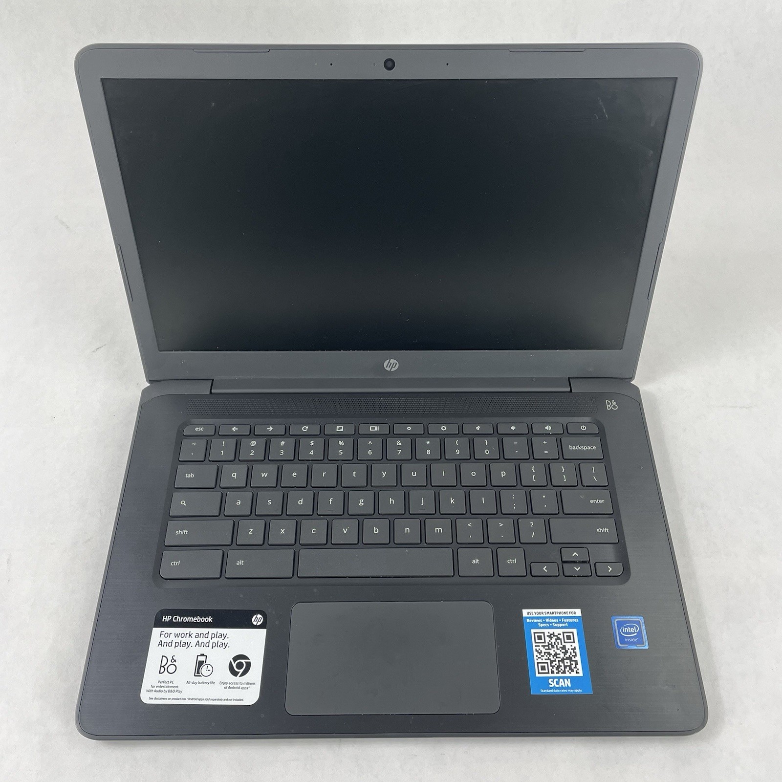 HP ChromeBook 14 14″ Celeron N3350 1.10 GHz 4 GB RAM 16 GB SSD No AC