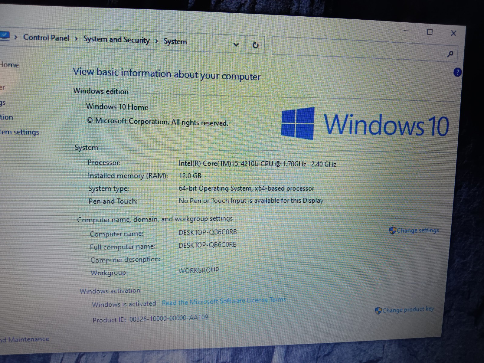 Hp Pavilion 17-1027nr/Core i5-4210u 1.70gb/12gb/1TB/Windows 10 Home/Web/BT/17.3″