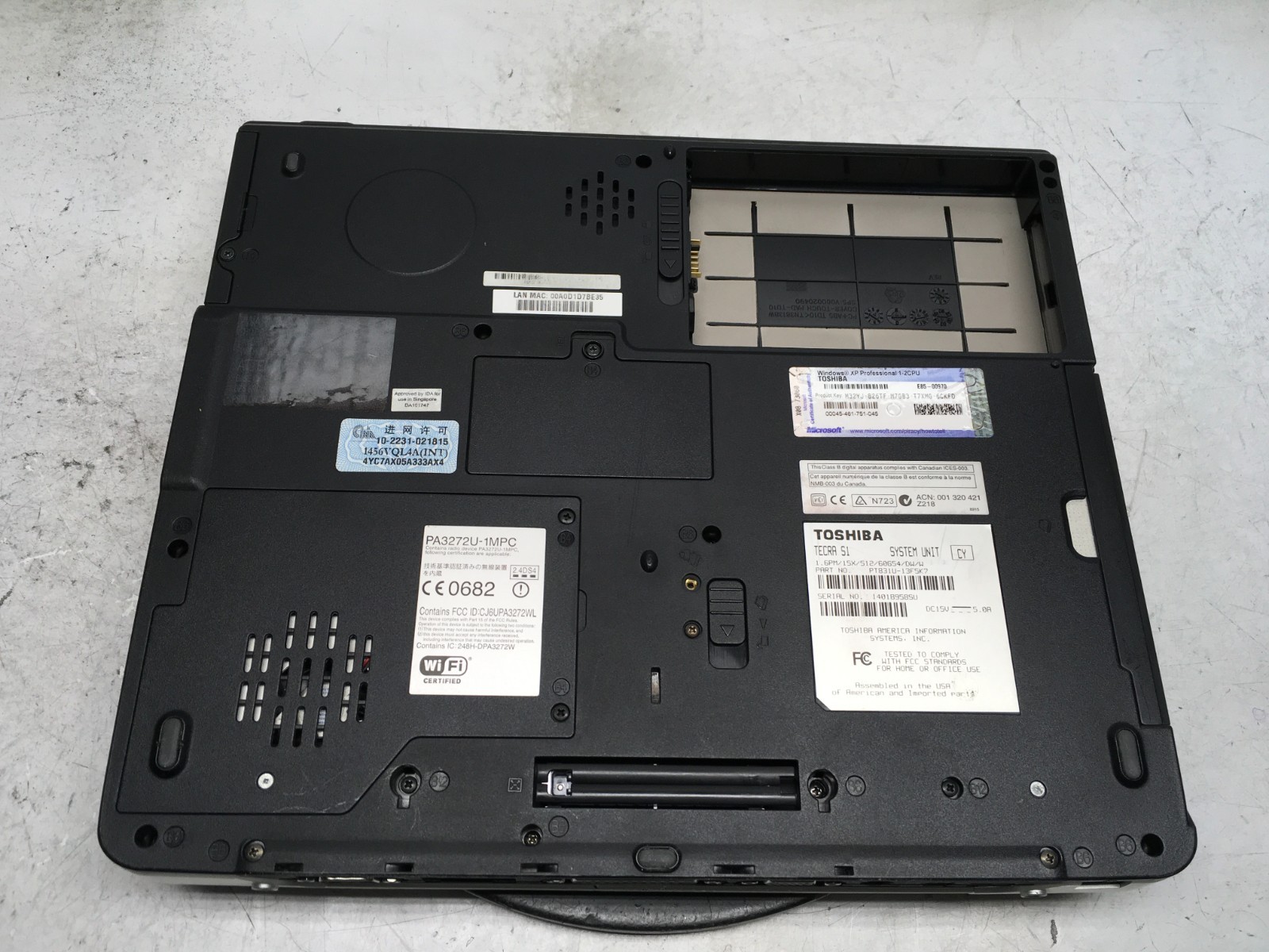Toshiba Tecra S1 Intel Pentium M 1.4GHz 512 MB NO HDD