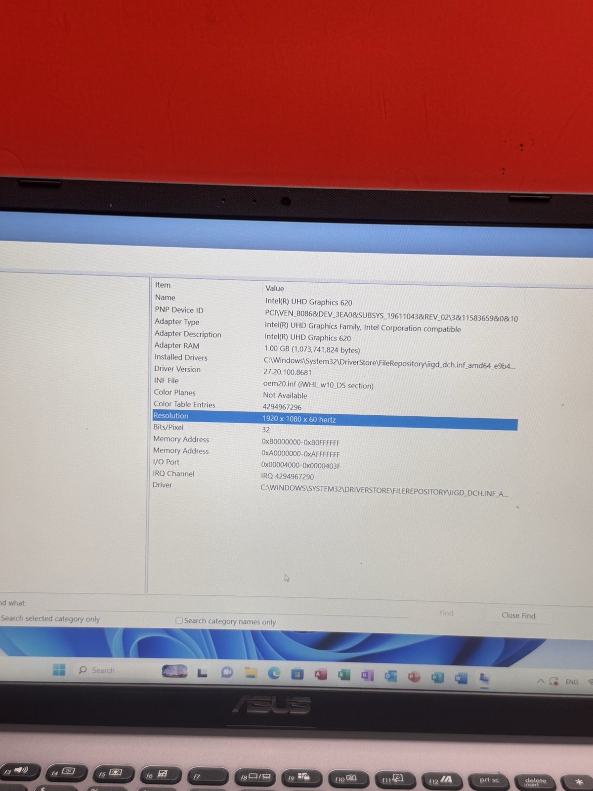 asus vivobook 15.4” X509FA 8th i5 1.6GHz-8GBRAN-256GBSSD Windows11pro