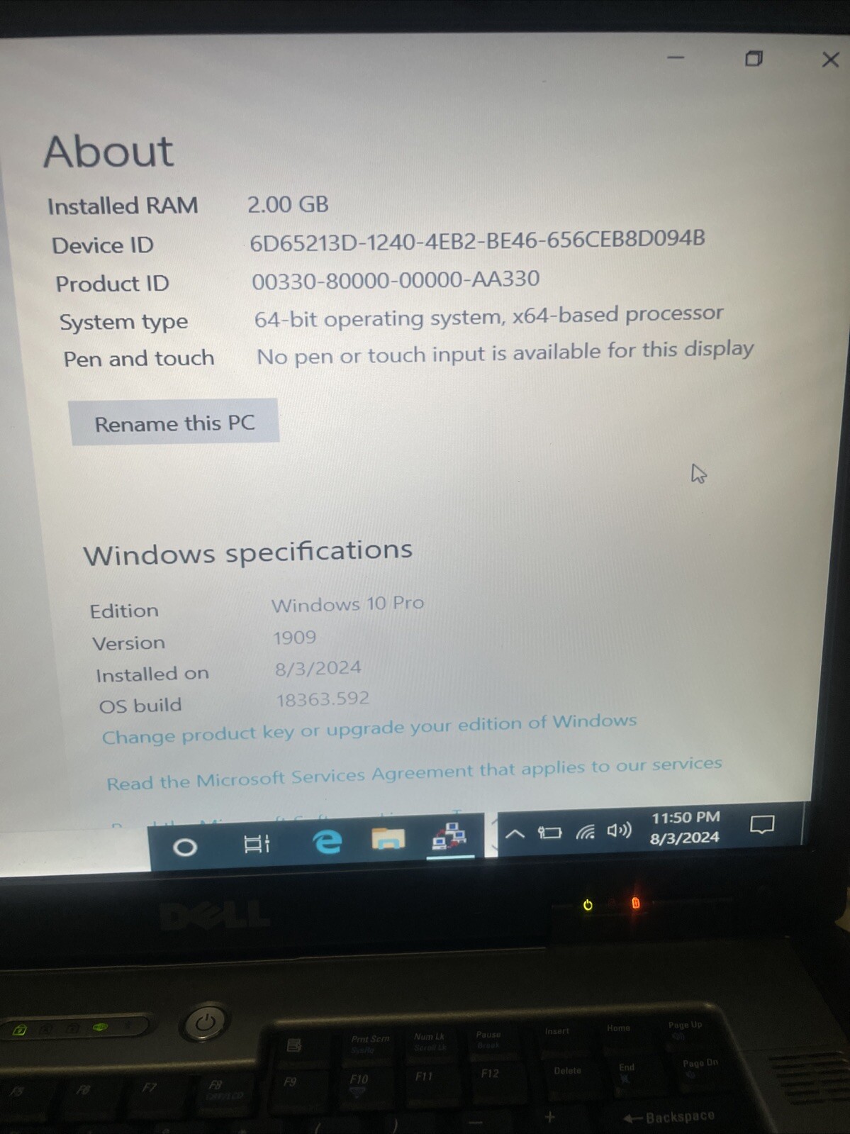 Dell Precision M90 Laptop 2GB RAM – Boots to BIOS – AS IS