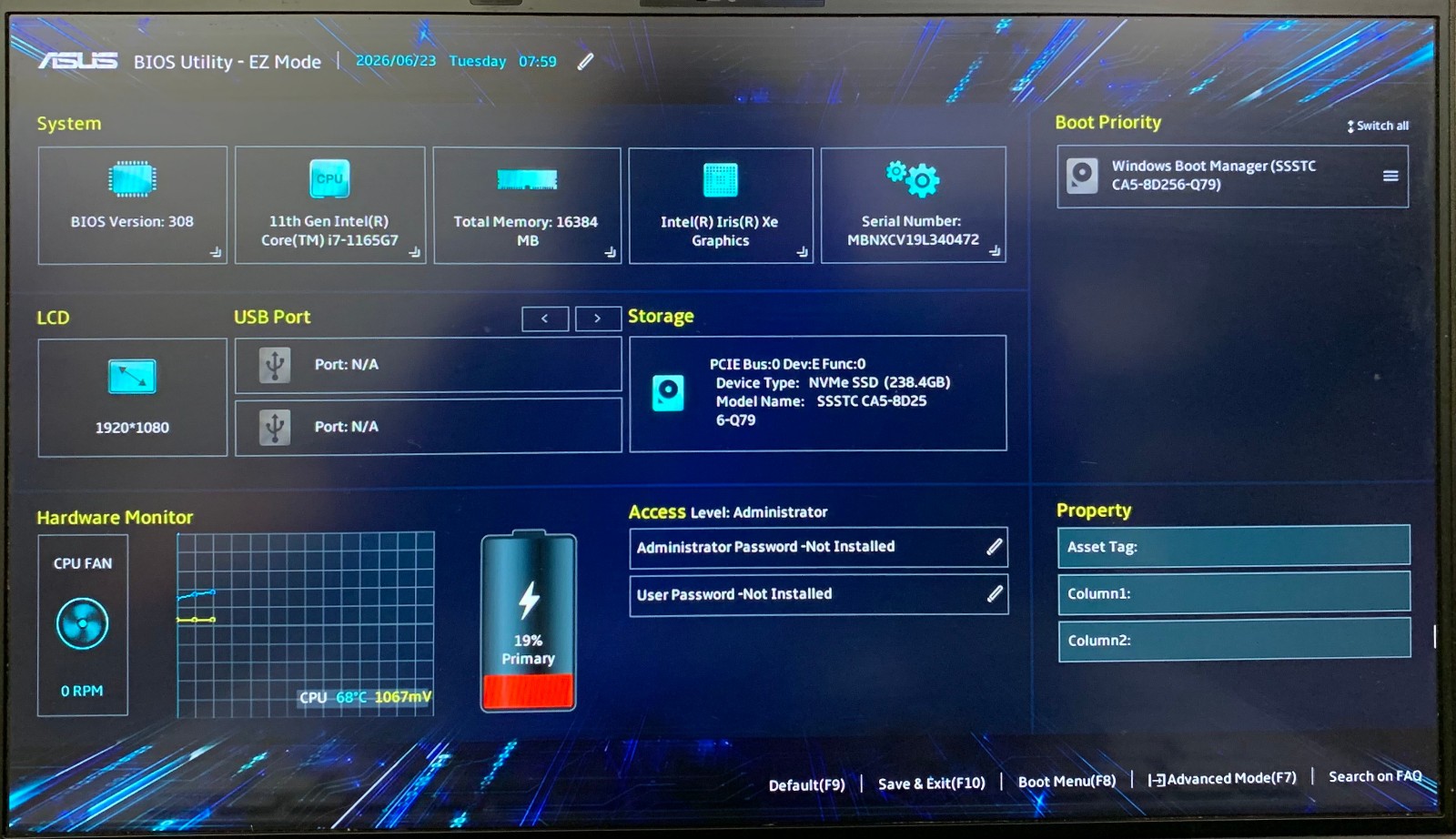 ASUS ExpertBook B9450CEA-XH75 14″ Laptop i7-1165G7 16GB RAM 256GB NVMe, As Is
