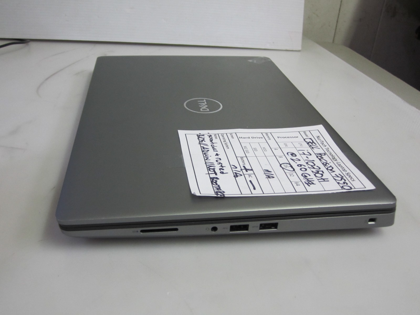DELL PRECISION 7550 i7-10750H 2.60GHz 16GB Laptop NO AC/OS/HDD BIOS