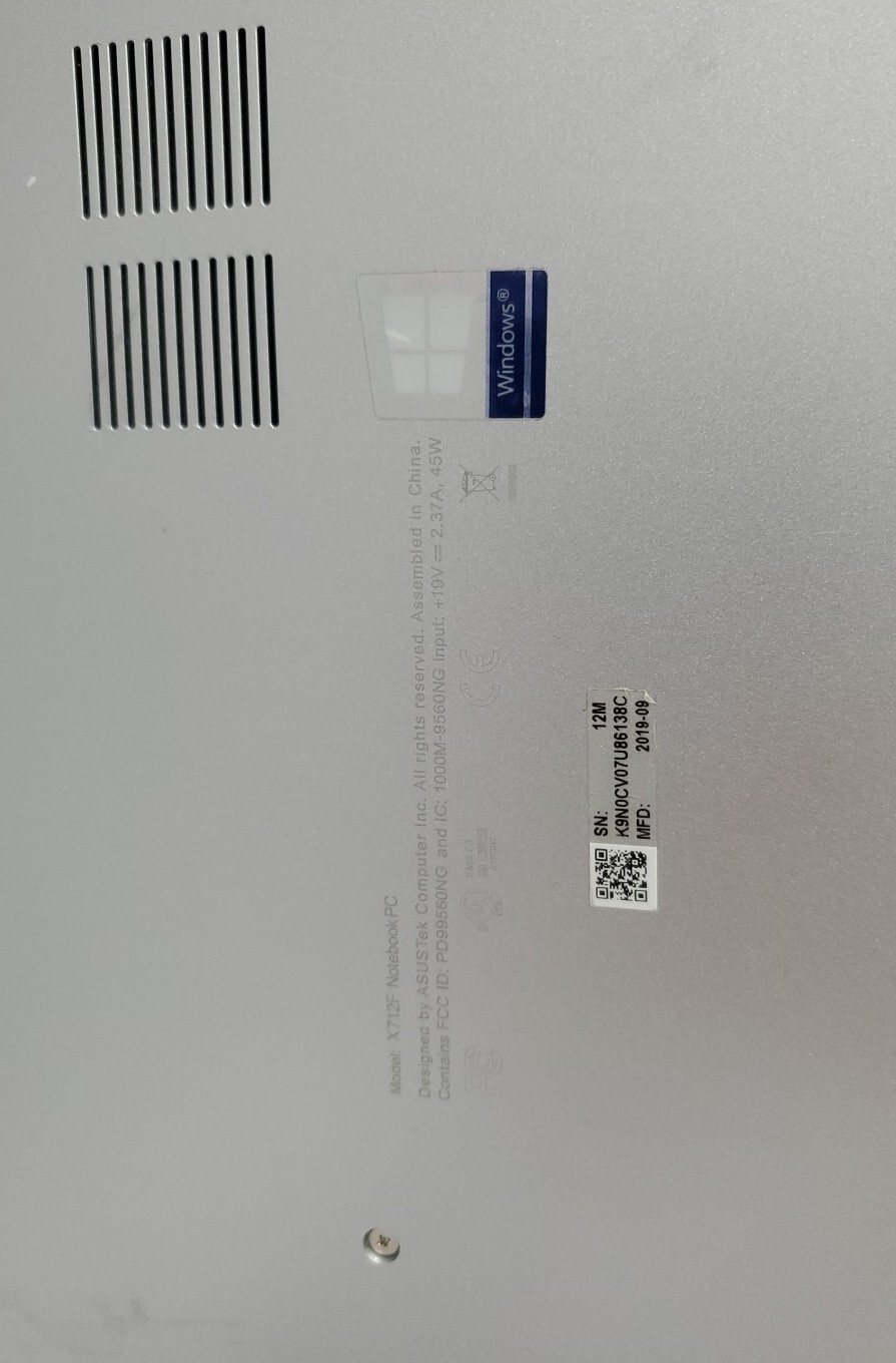 Asus Vivobook X712F i5-8265U 1.60GHz 8GB RAM 1TB HDD Windows 11 Pro