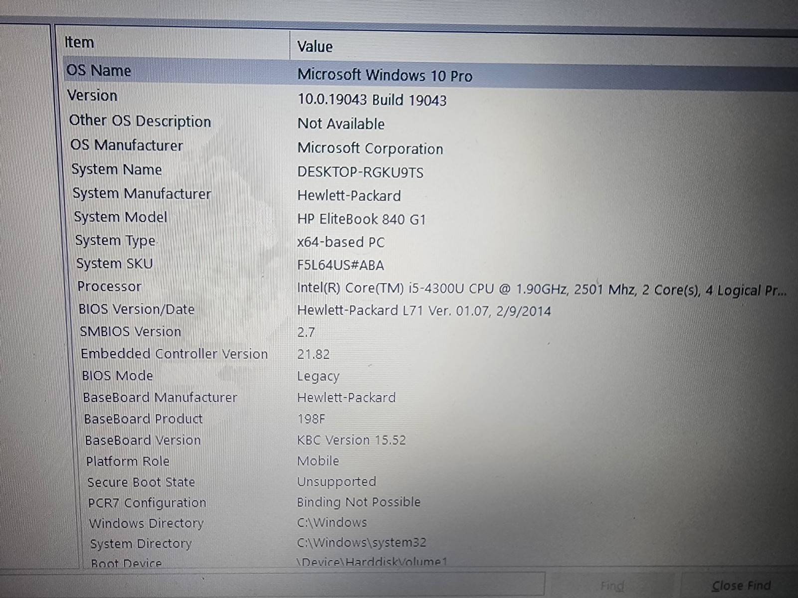 HP Elitebook 840 G1 14″ Laptop Core i5 4200U 8GB 250GB SSD Office Windows 10 Pro