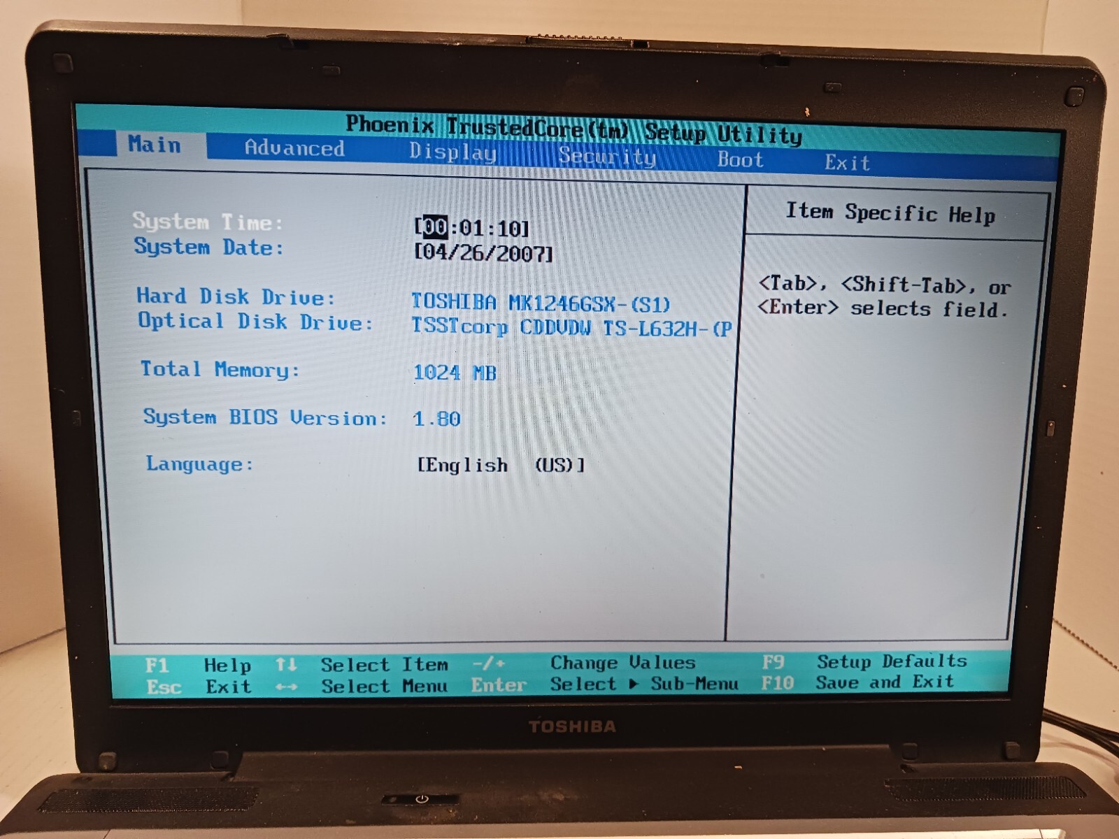 Toshiba Satellite A205 System Unit Window Vista Home Prem Dvd/cd/R ,WORKING COND