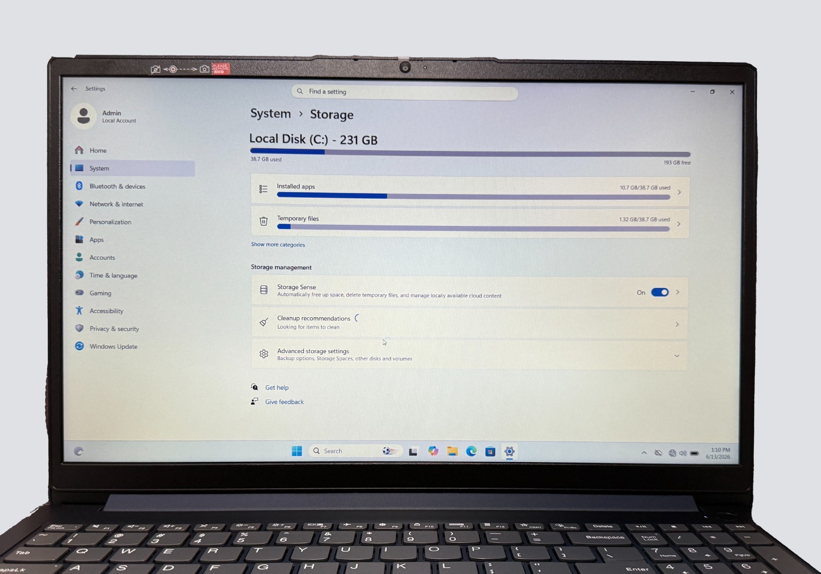 Lenovo Idea Pad 1 15IJL7 Pentium N6000 1.1GHz 4GB RAM 256GB SSD Win 11