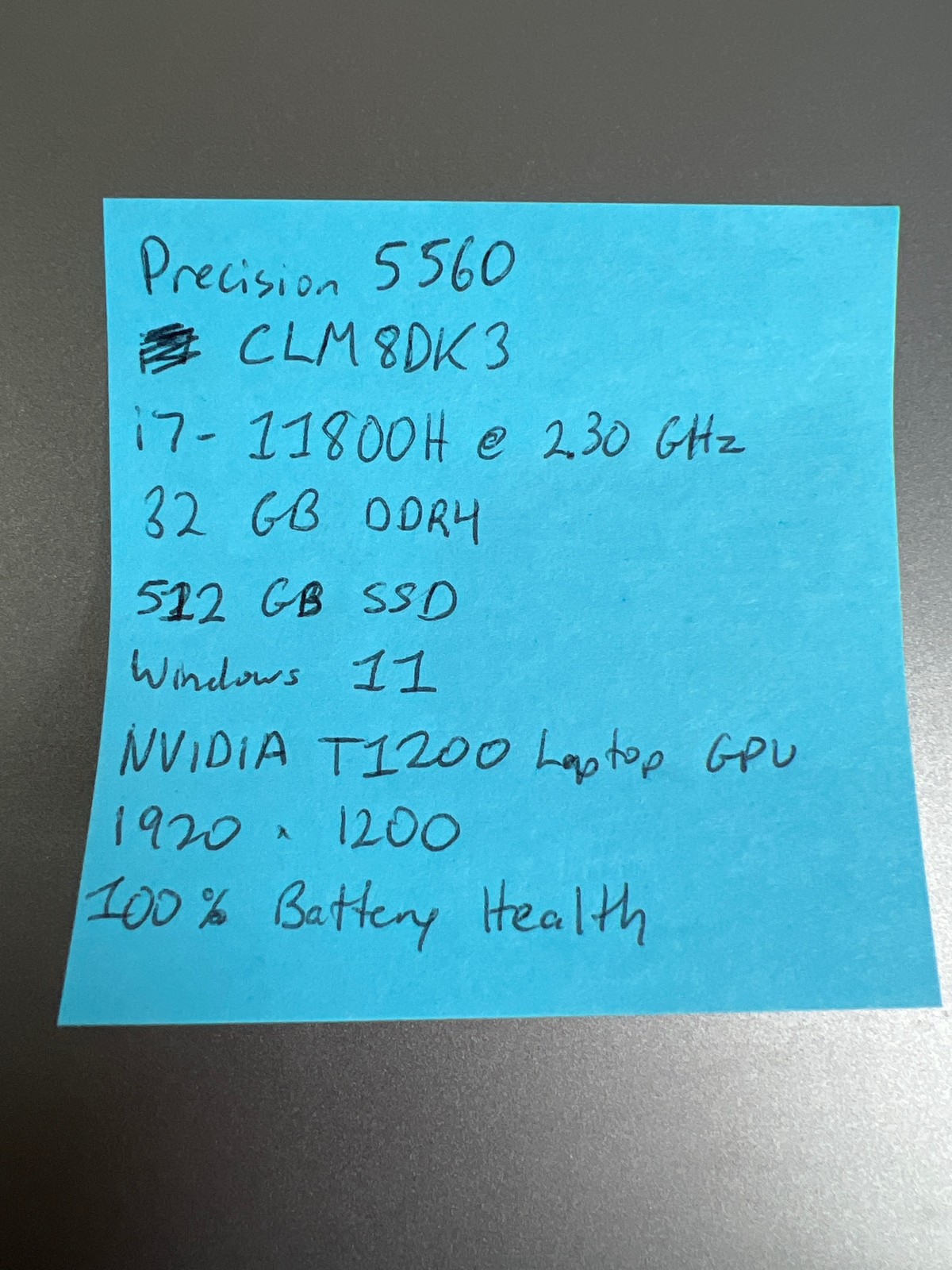 Dell Precision 5560 i7-11800H 2.3GHz 32 GB 512GB SSD 15.6″