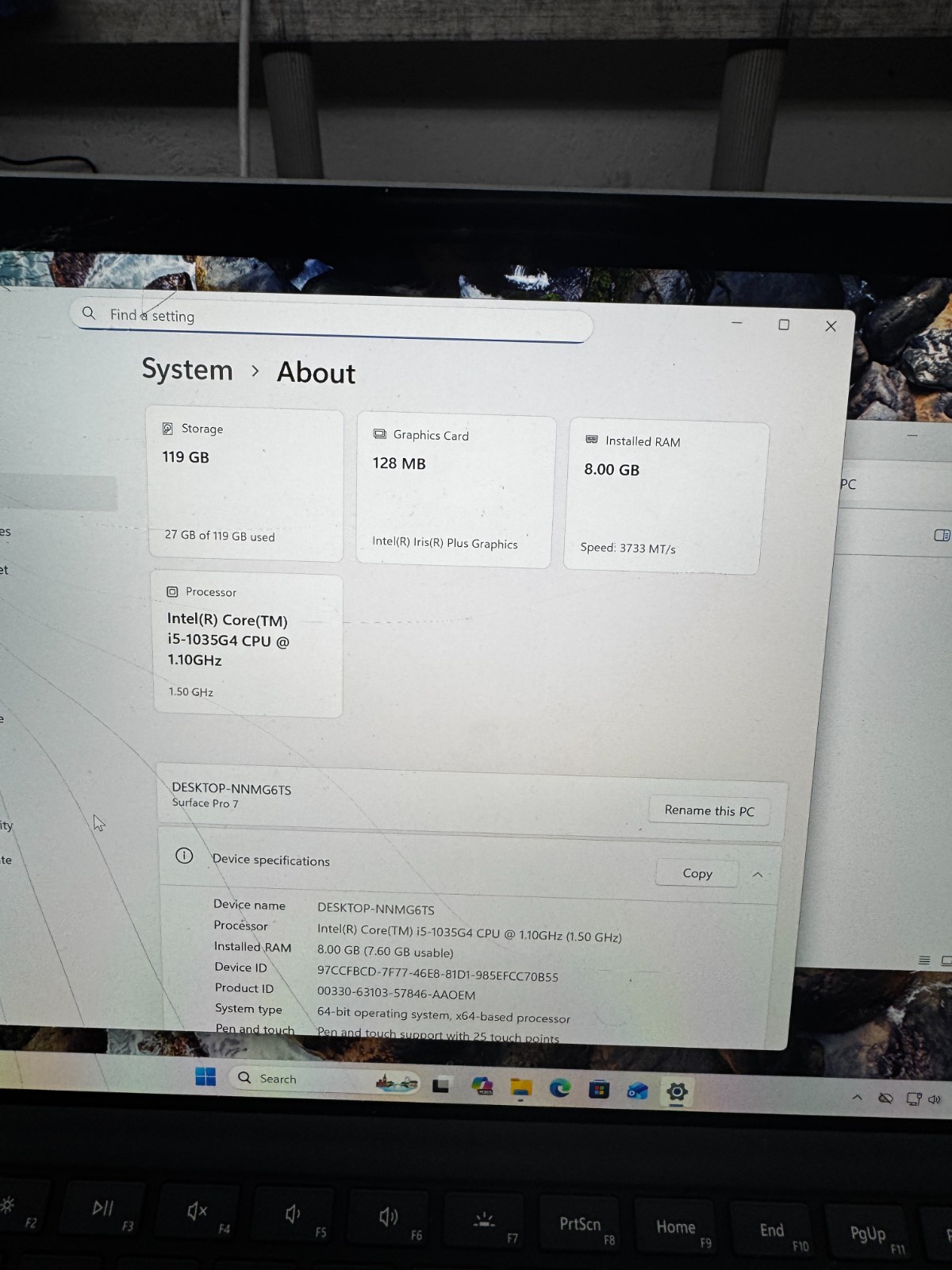 Microsoft Surface Pro 7 Core I5-1035G4 128GB SSD 8GB RAM Laptop For Repair #6555