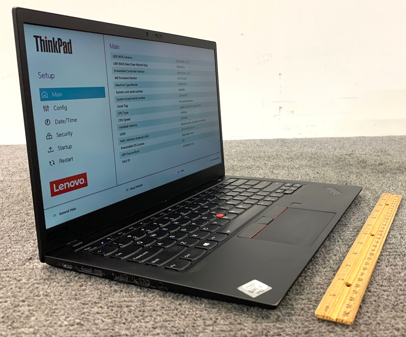 Lenovo ThinkPad X1C Gen 8 14″ i7-10610U 16GB RAM 512GB NVMe, Boots to BIOS