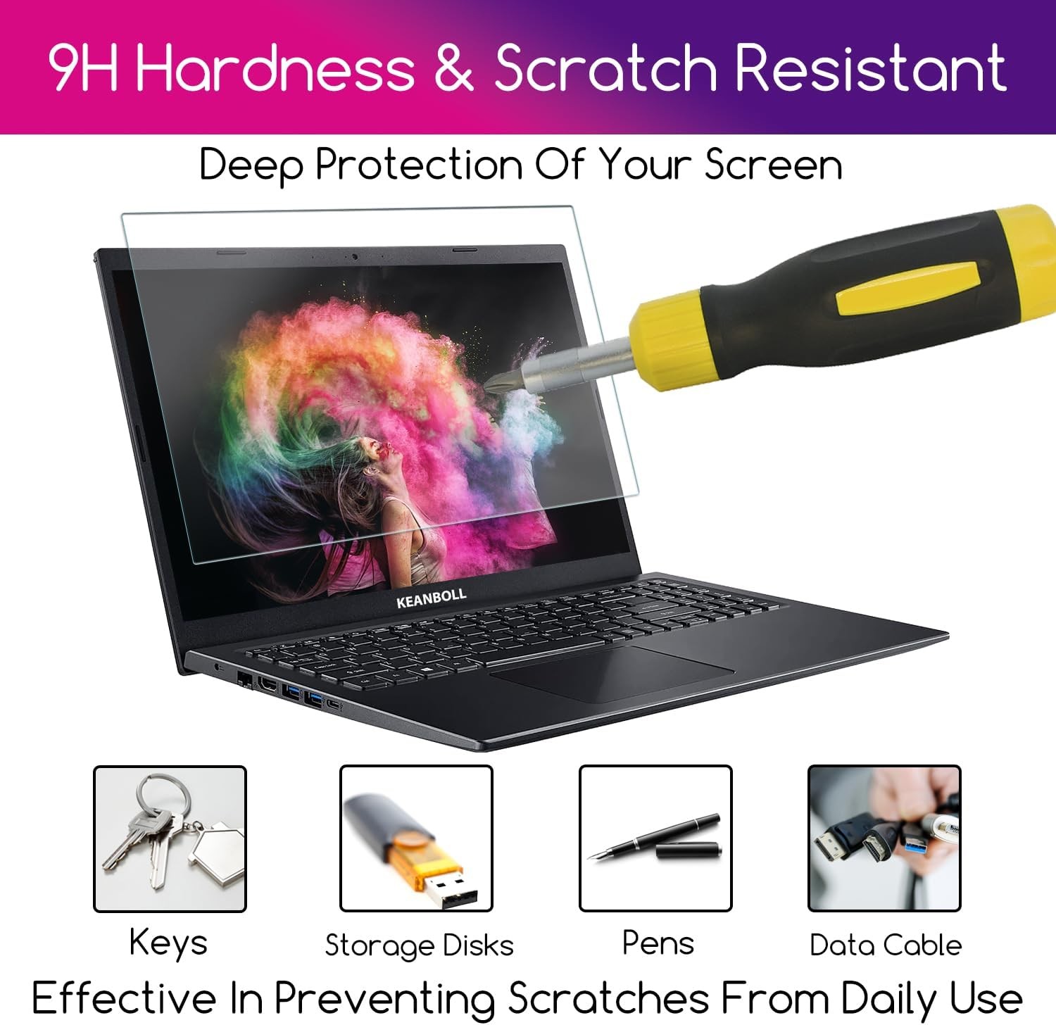 16-Inch Tempered Glass Screen Protector for 16:10 Aspect Ratio Laptops HP/Dell/L