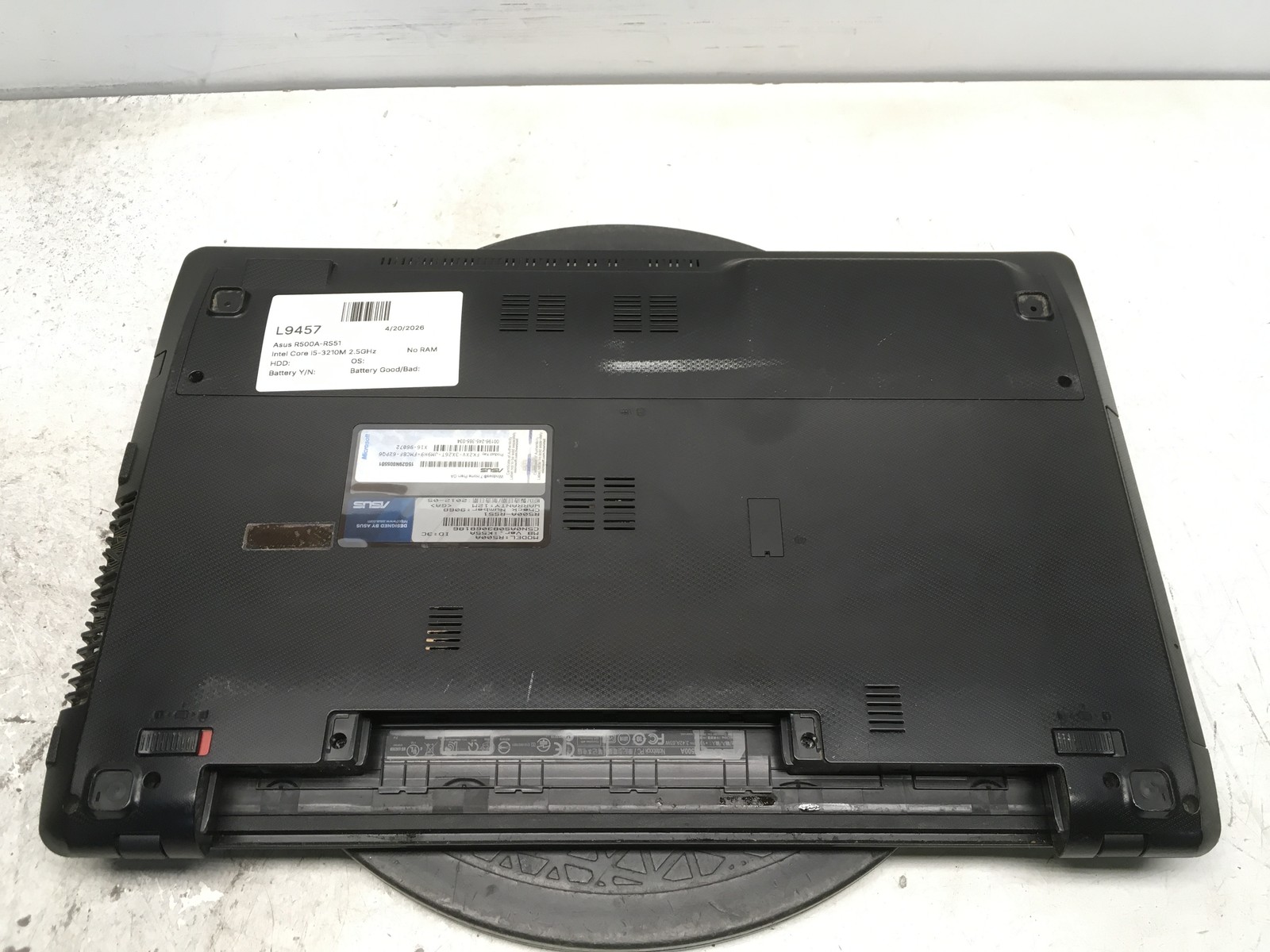 Asus R500A-RS51 Intel Core i5-3210M 2.5GHz No RAM NO HDD No Batt