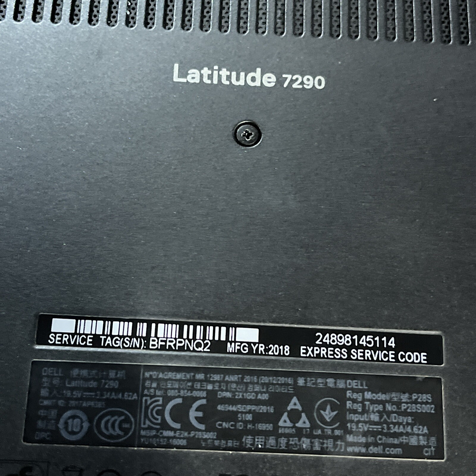 DELL LATITUDE 7290 INTEL CORE I5-7300U 2.60GHZ 8GB RAM NO HD