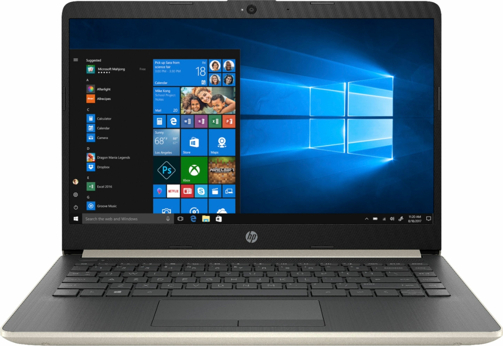 14″ Laptop – Intel Core i3 – 8GB Memory – 1TB Hard Drive – HP Finish In Pale Gol