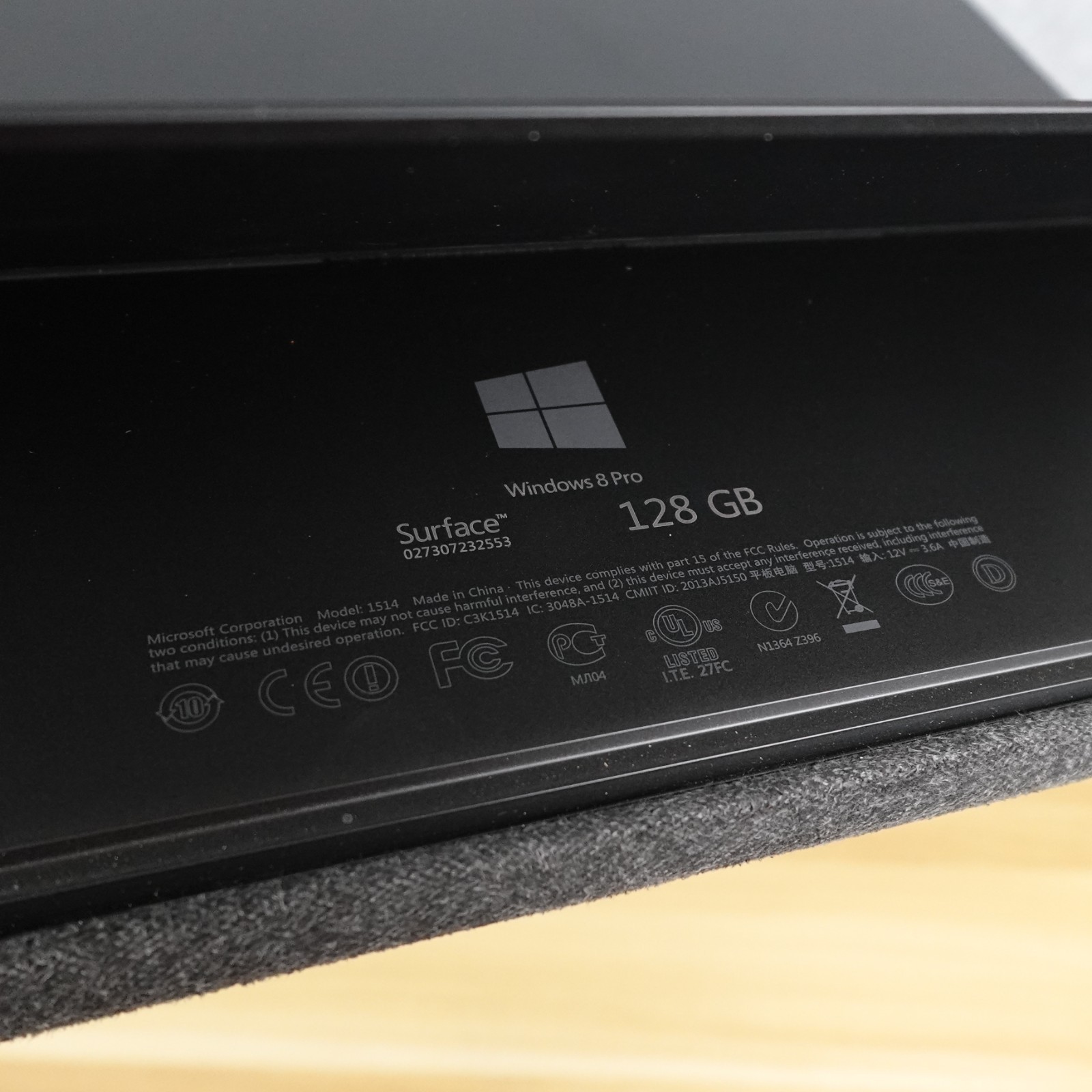 Microsoft Surface Pro Tablet 128 GB Hard Drive 4 GB RAM Windows 8 Pro Model 1514